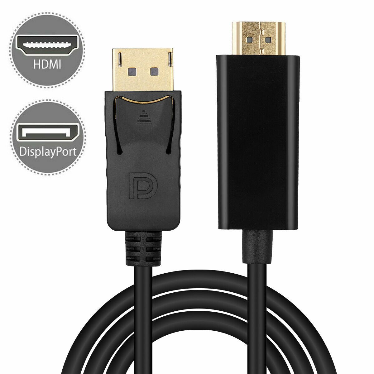 6FT DisplayPort DP Male to HDMI Female Cable 1080P Converter Adapter SAMEDAYShip