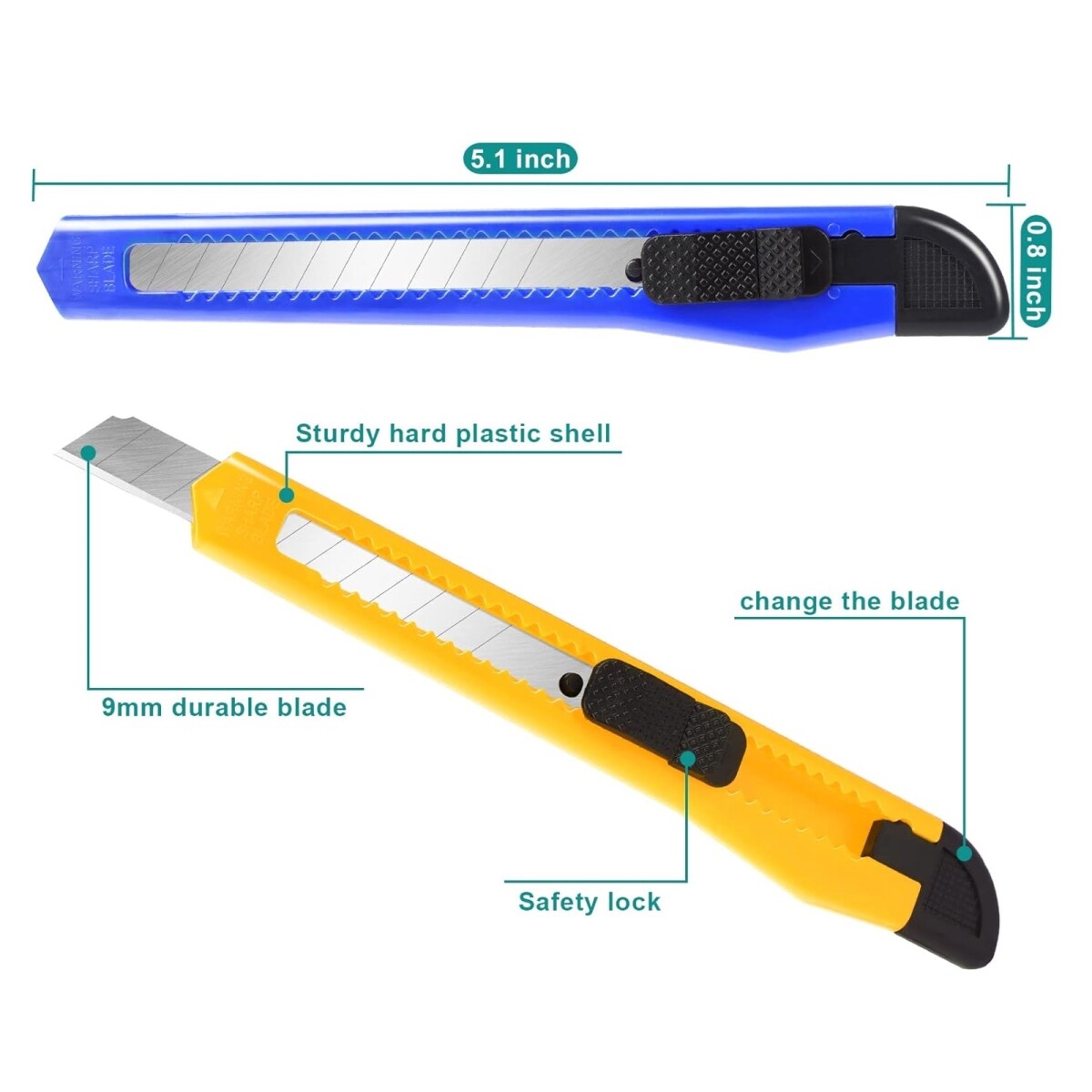 100x Razor Blade Utility Knife Box Cutter Sharp Snap Precise Exacto Plastic Case