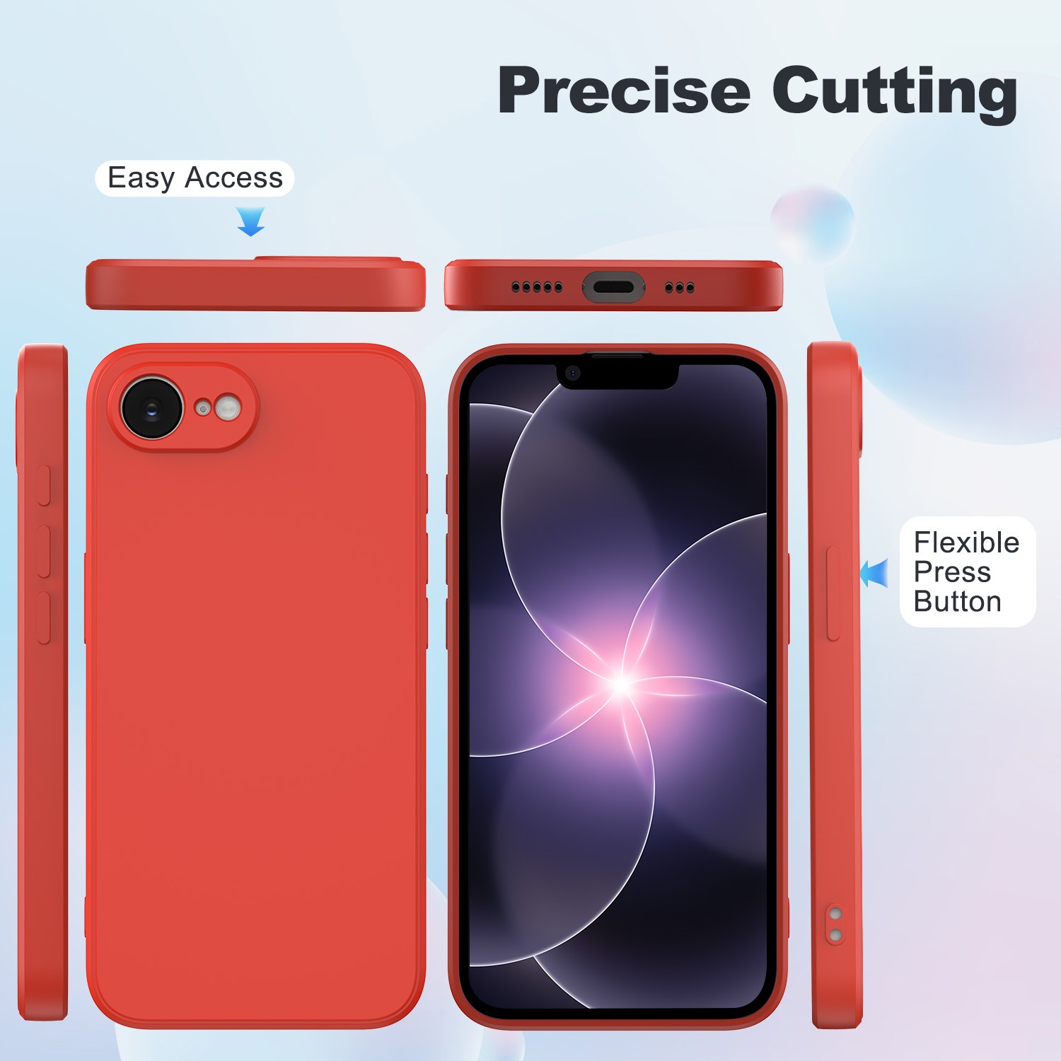 For iPhone 17e Protective Case - Premium Liquid Silicone w/ Precision Cutouts US
