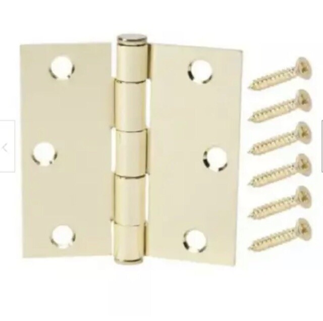 Lot of 8, Everbilt 237042 3 in. 7.6 cm  Satin Brass Door Hinge, NEW