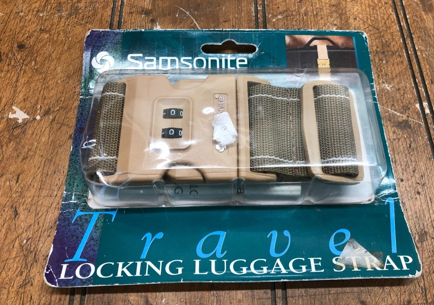 1995 Samsonite Double Combination Locking Luggage Strap Tan up to 72"