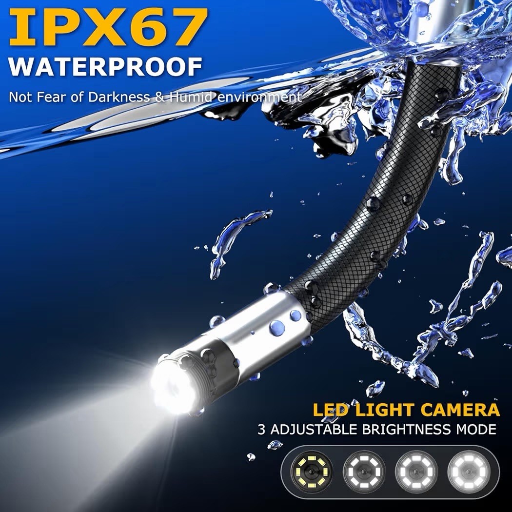 Two-Way Articulating Borescope with Light, UJOYOK Industrial Endoscope (NEW)