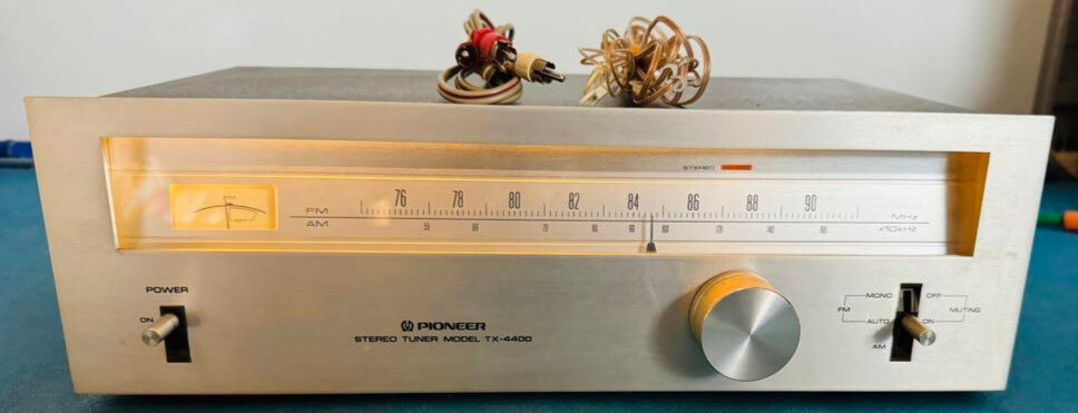 Pioneer TX-4400 Stereo Tuner AM/FM Vintage Silver Tested And Working Used Japan