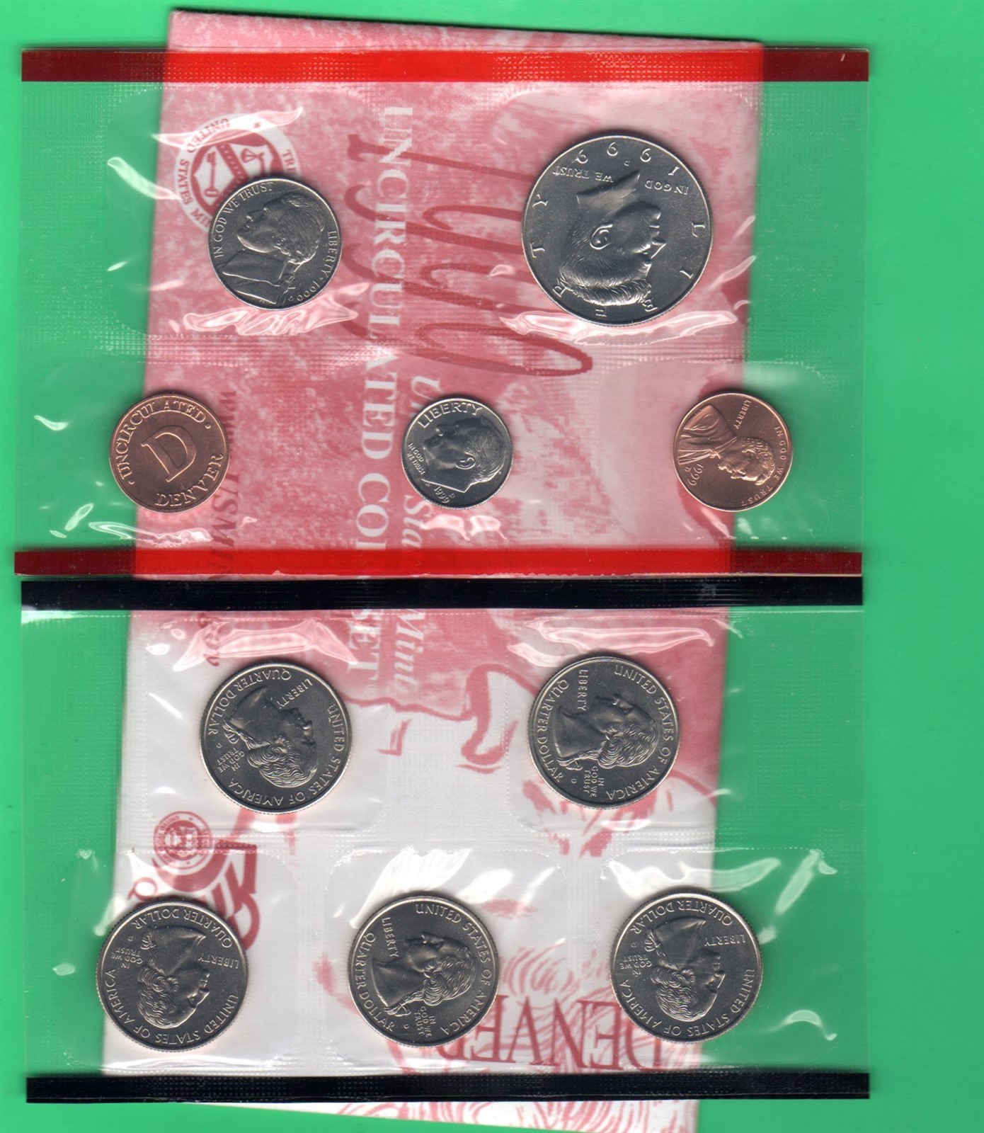 1999 US DENVER HALF OF US MINT SETS WITH CERTIFICATE