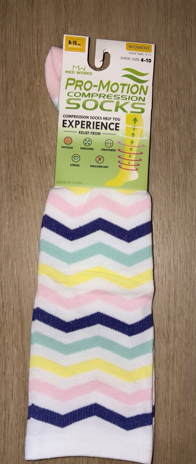 Pro Motion Compression Socks for Women Shoe Size 4-10 / 8-15 MhHg (mild Support