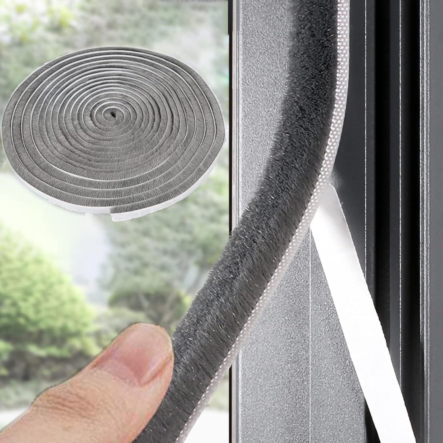 33 Ft Gray Self-Adhesive Soundproofing Weather Stripping for Doors and Window...