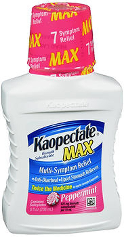 Kaopectate Max Anti-Diarrheal Upset Stomach Reliever Liquid Peppermint 8 Fl Oz