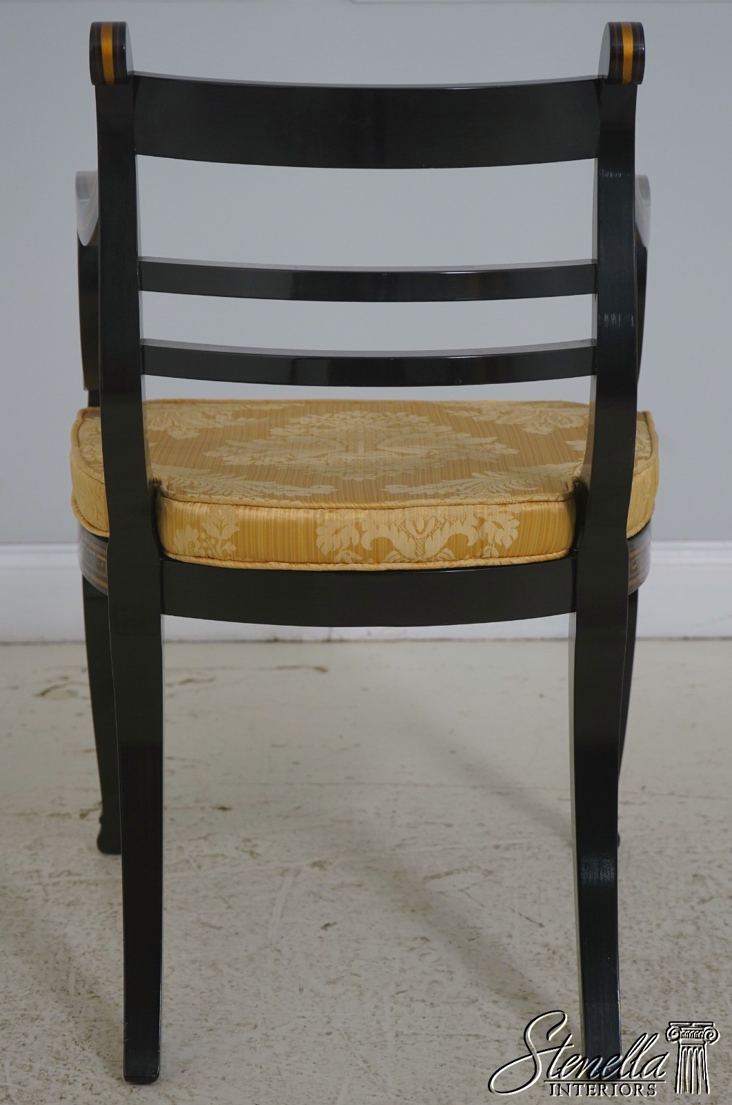 71773: Quality Regency Style Black & Gold Finish Chair