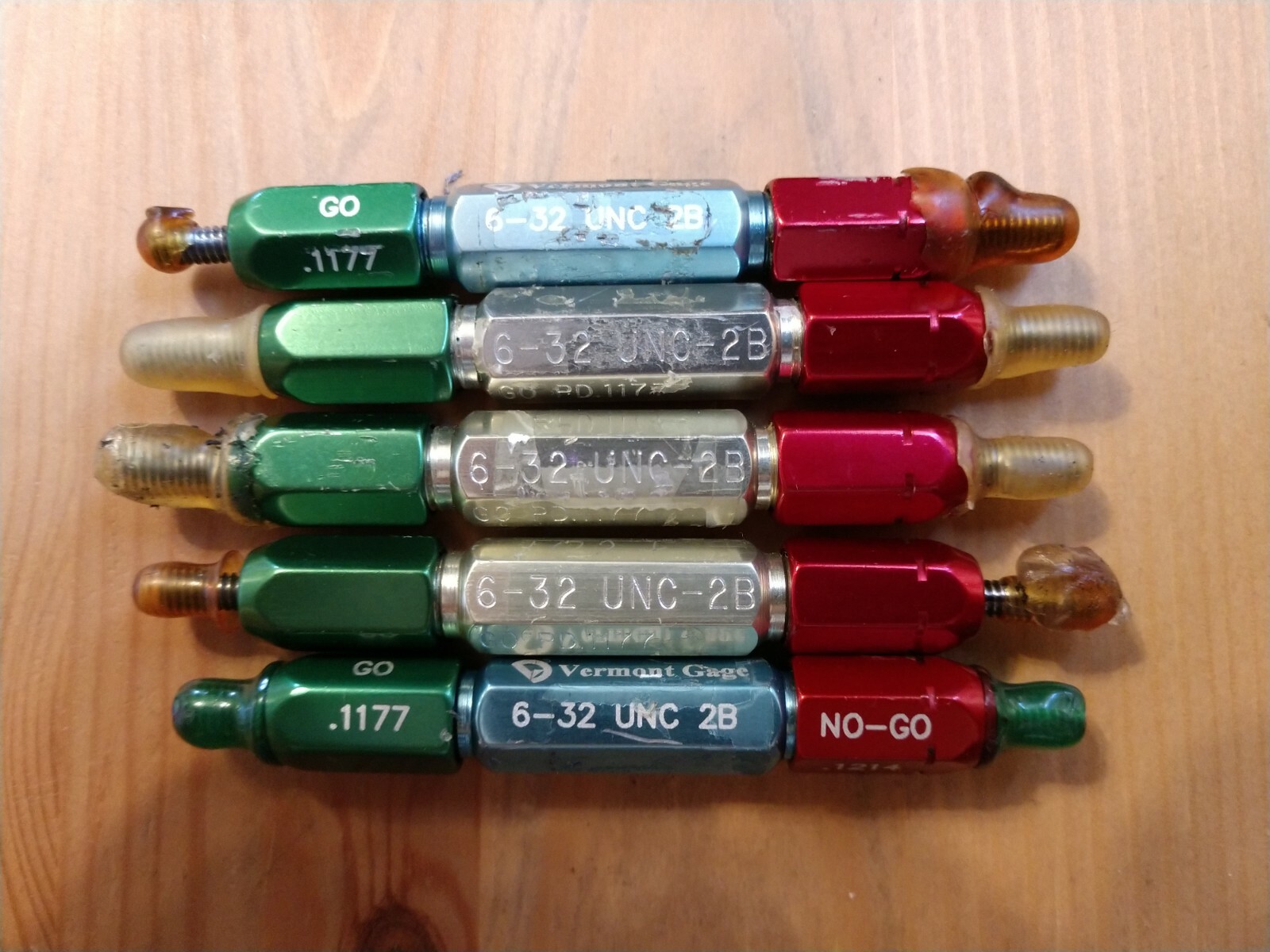 6 32 UNC 2B THREAD PLUG GAGE #6 GO NO GO PDS .1177 & .1214 FREE SHIPPING!