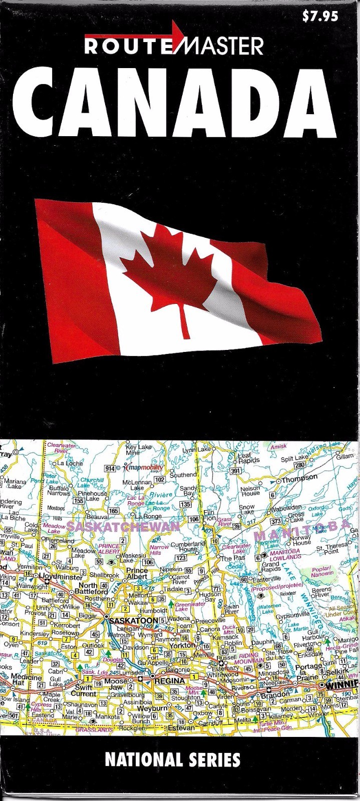 Map of Canada, by RouteMaster Map