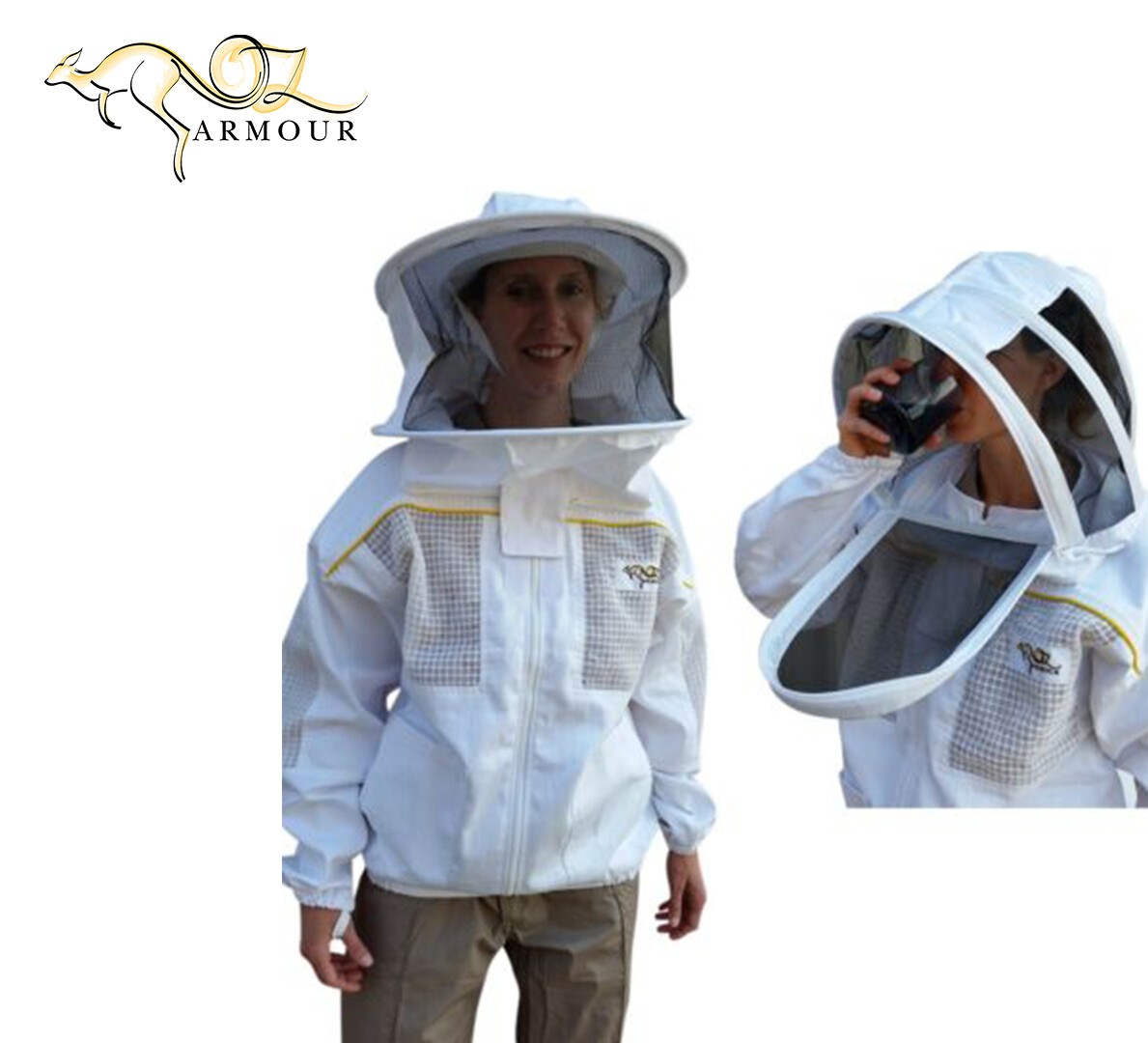 OZ ARMOUR BEEKEEPING JACKET  POLY COTTON VENTILATED WITH OPTIONAL GLOVES