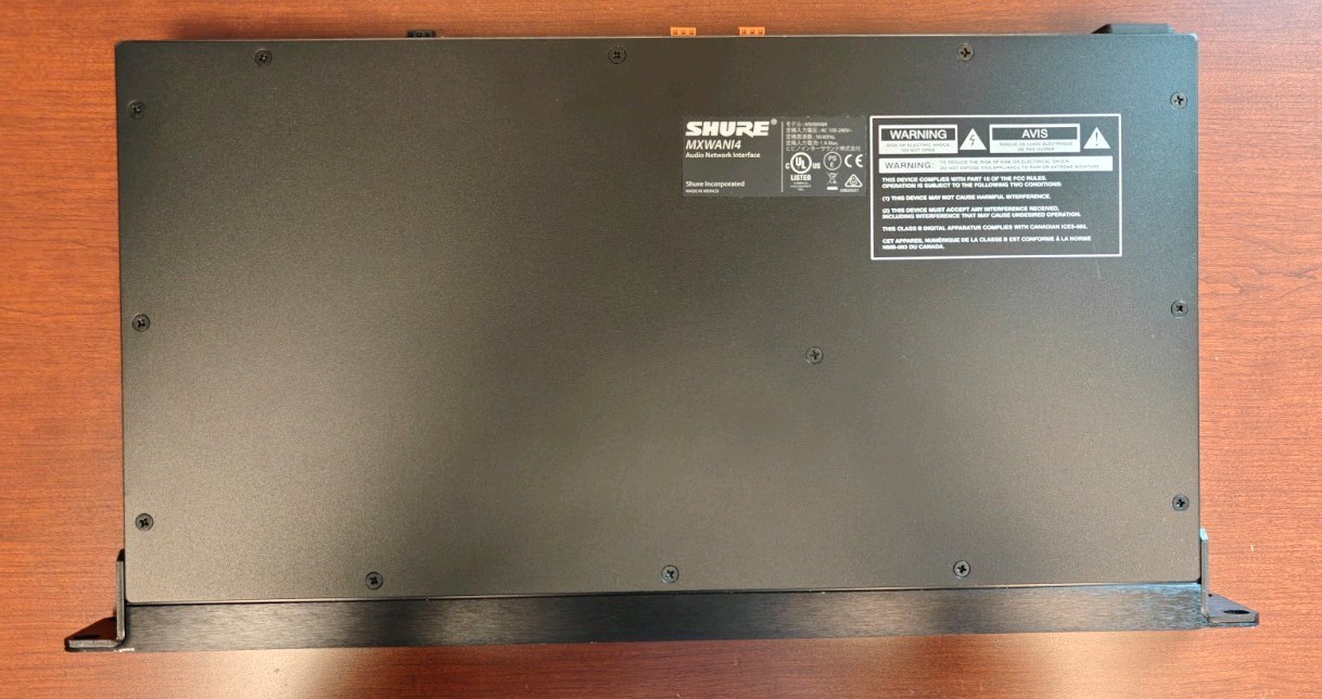 Shure MXWANI4 4-Channel Audio Network Interface w/ Power Cord Used