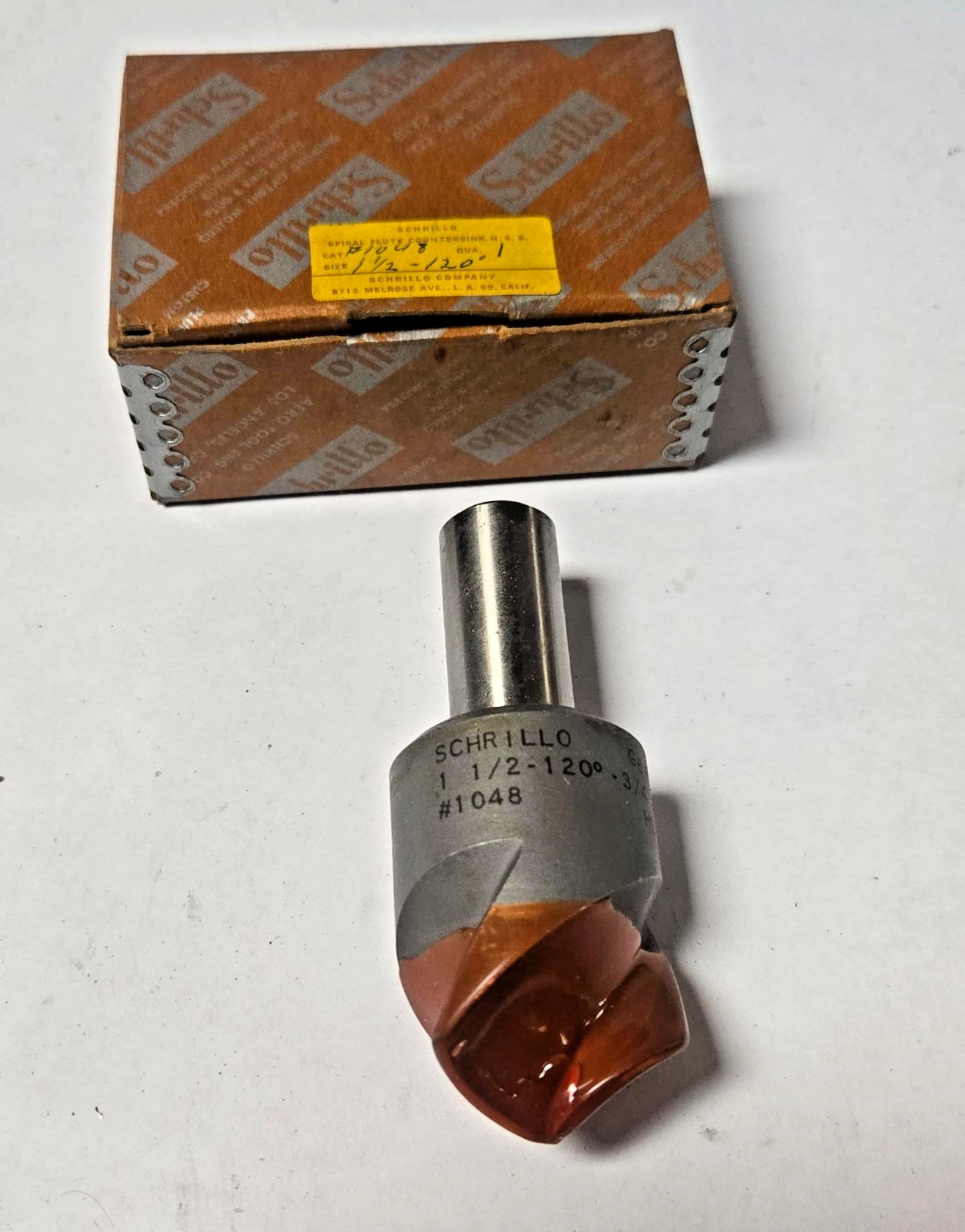 Schrillo 1-1/2" High Speed Steel Countersink 120 Degree 3/4 #1048 USA