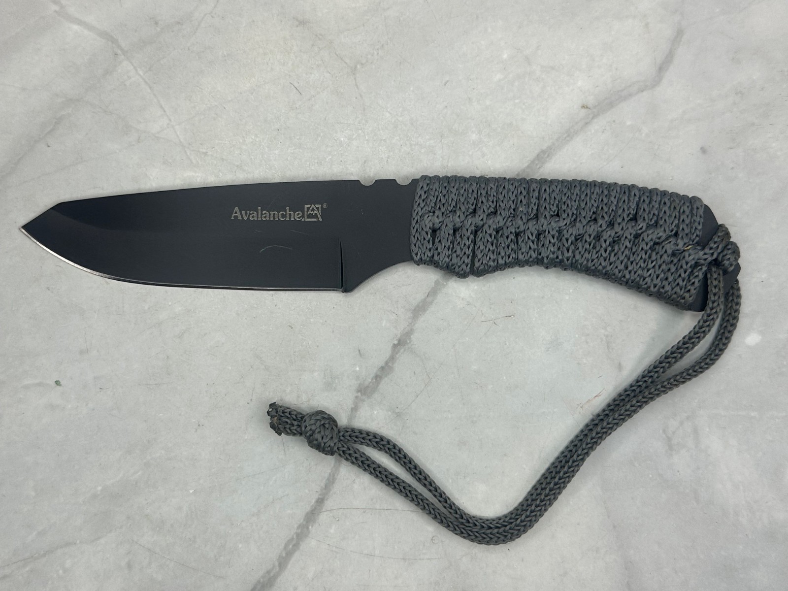 Avalanche 8" Fixed Blade Camping Knife Rope Wrapped Handle 5" Blade