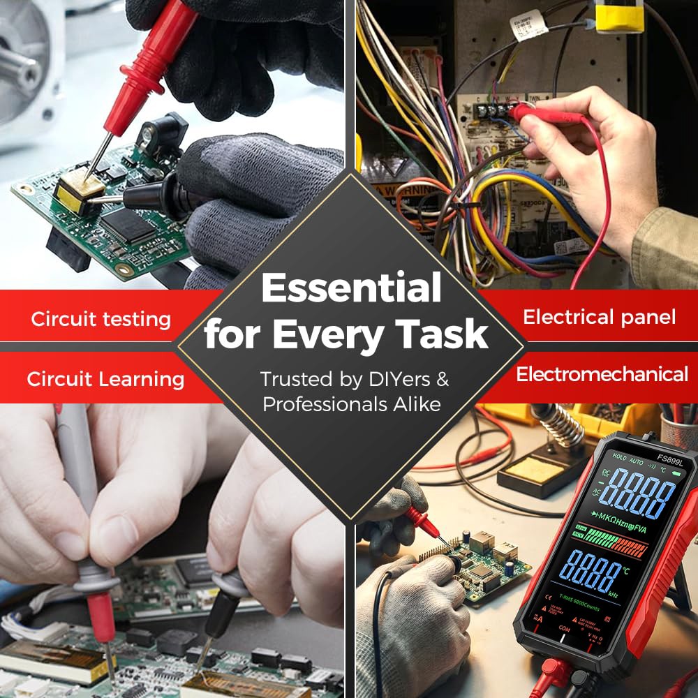 TRMS 6000 Counts Digital Multimeter Tester Auto-Ranging Voltmeter Colour Display