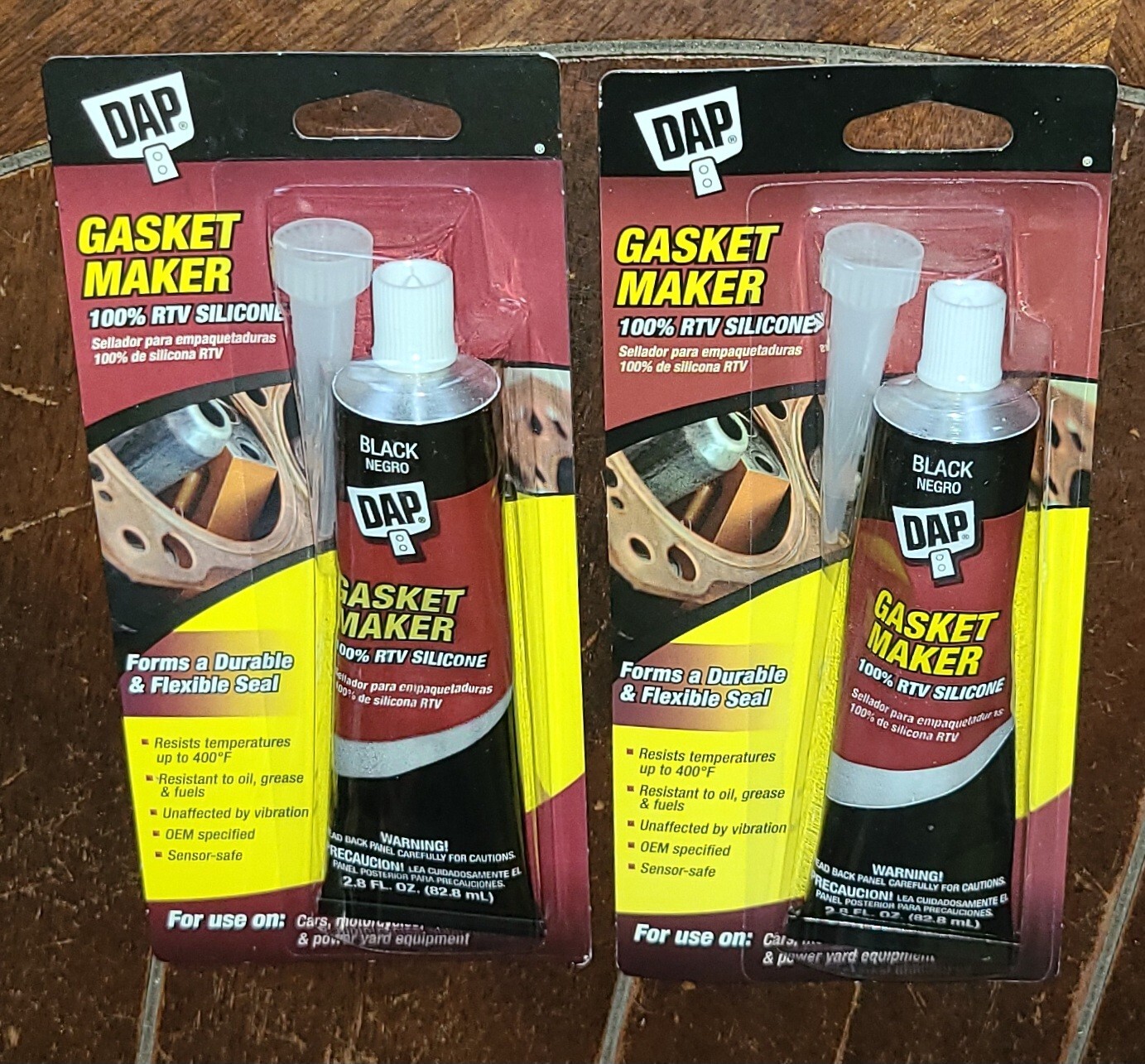 Lot of 2 DAP Black Gasket Maker 100% RTV Silicone (2.8 oz. Each) #73764