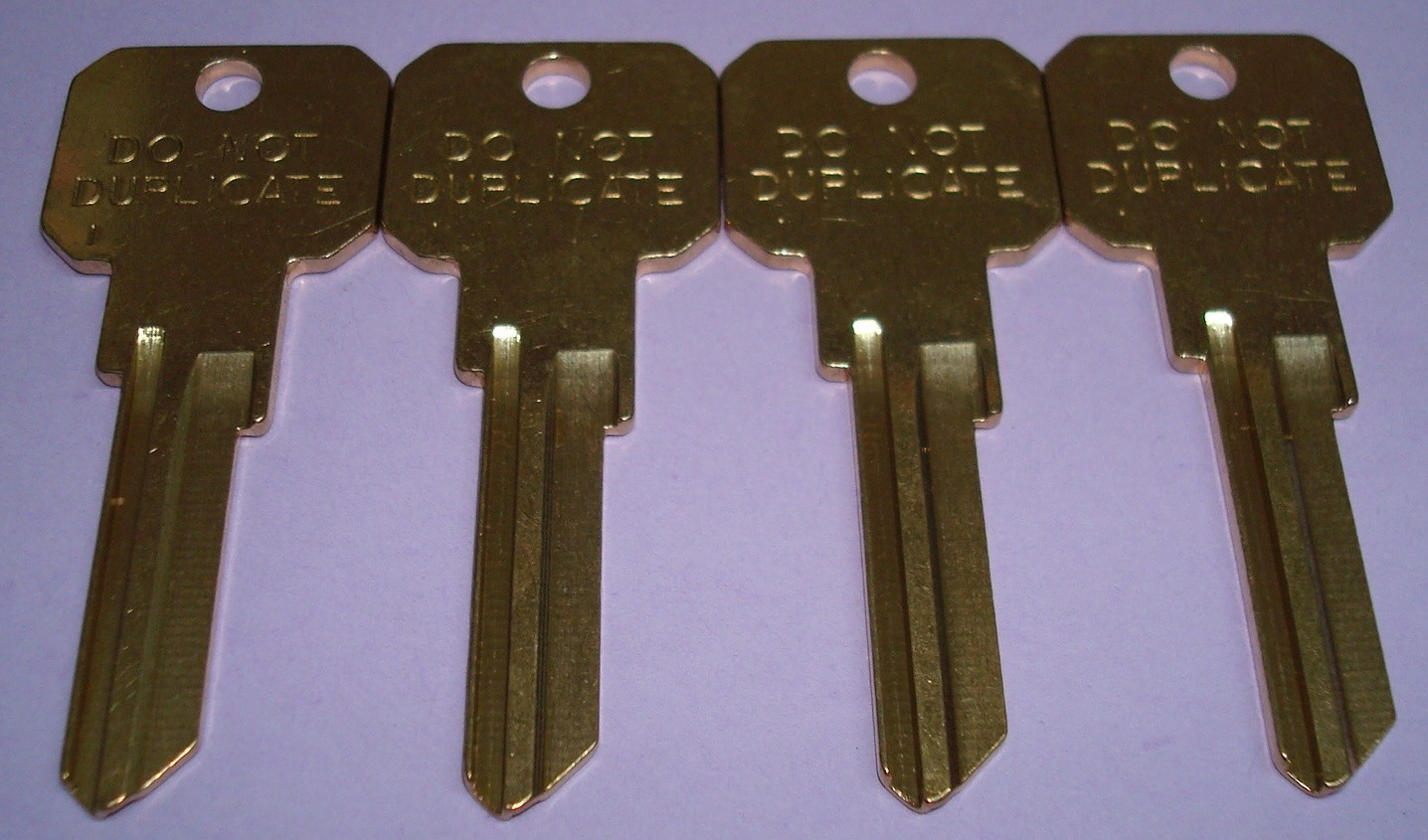 Lot of 4 LONG BOW Kwikset KW1 / KW10 / KW11 Brass "Do Not Duplicate" Key blanks
