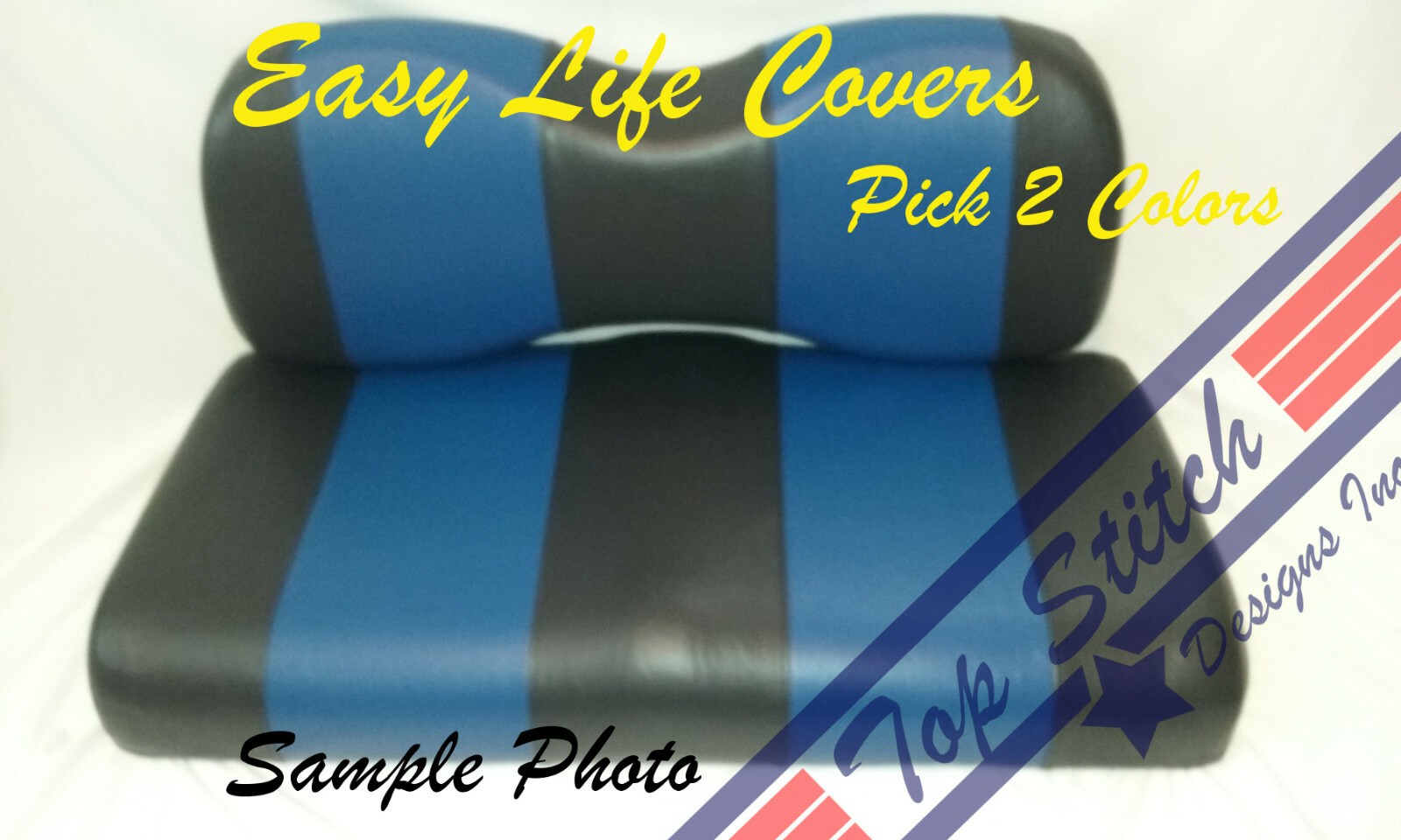 NEW Vinyl CLUB CAR DS +2000 Golf Cart Custom Front Seat Covers Set Staple On DIY