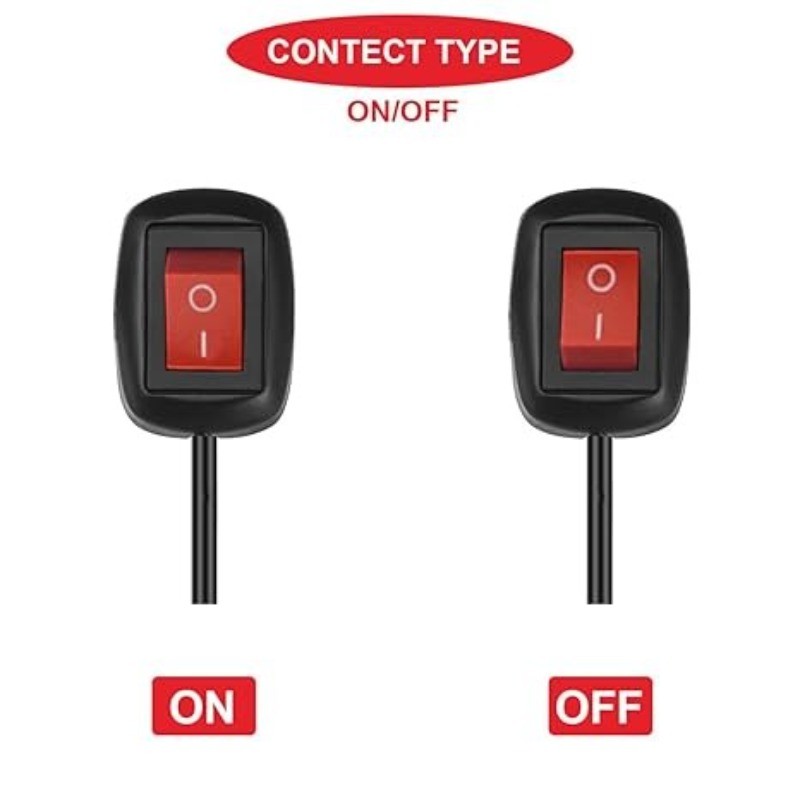 Red Rocker Switch ON/Off Surface Mount, Push Button with LED, 12V 24V 110V 1Red