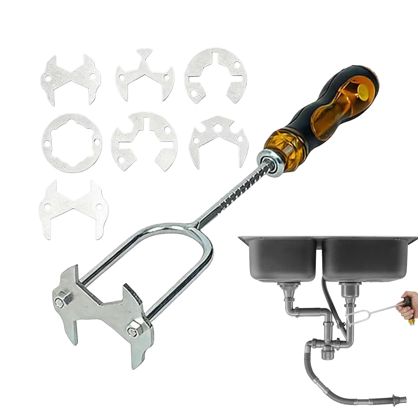 Sink Wrench Adjustable Multifunctional Bathroom Basin Spanner Sink