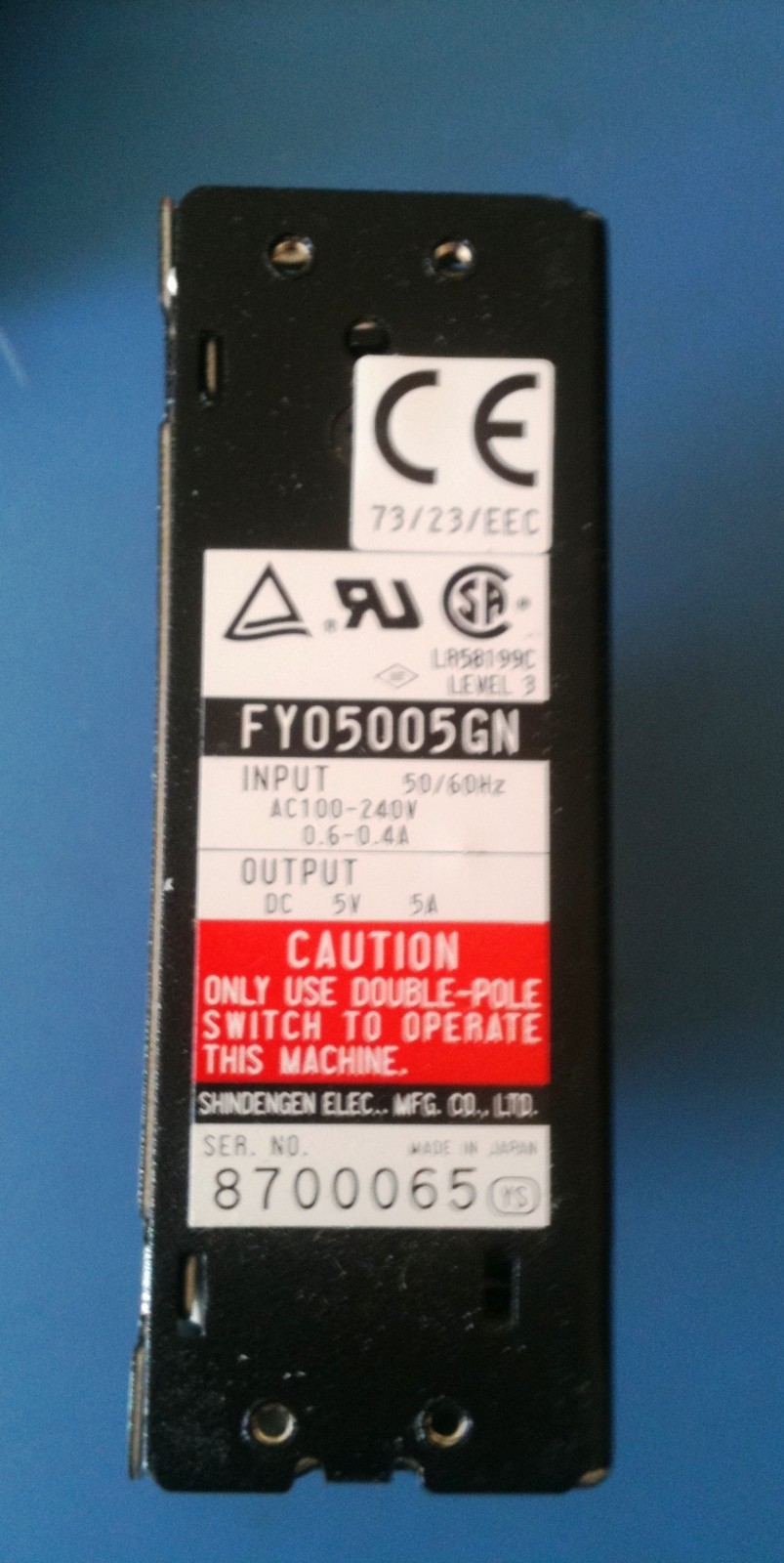 FY05005GN SHINDENGEN LR58199C Switching Power Supply AC100-240V OUTPUT 5V 5A