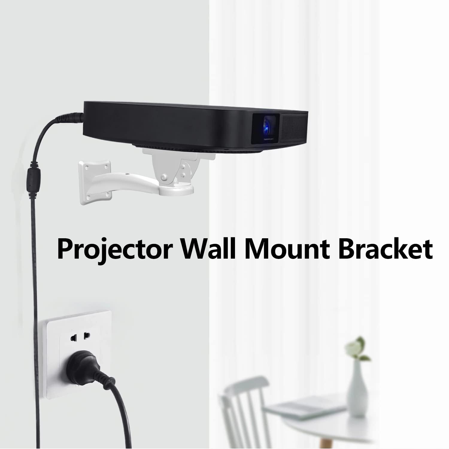 White Mini Projector Wall Mount Hanger Bracket for CCTV Security Camera