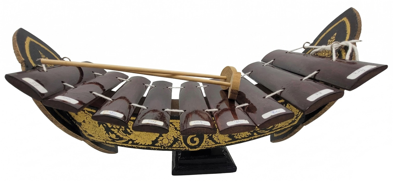Handcrafted Thai Teak Mini Xylophone: Authentic Wooden Instrument & Mallets