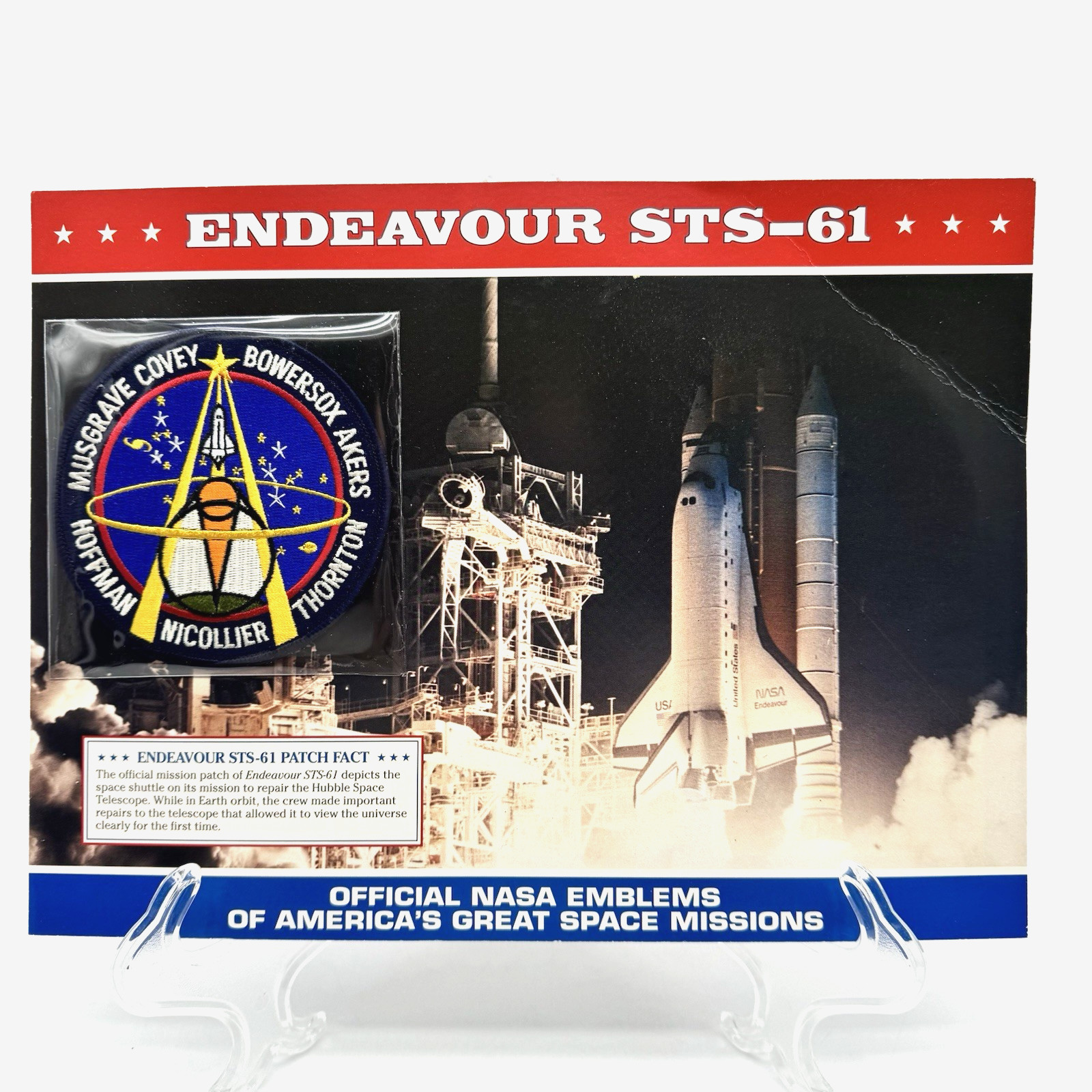 Official NASA Emblems PATCH Space Missions ENDEAVOUR STS-61 Hubble Telescope NEW
