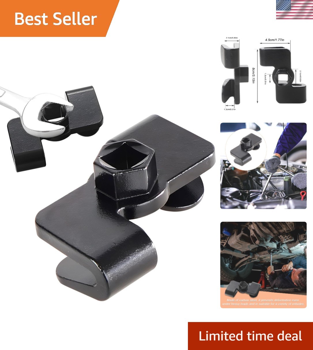 Universal Wrench Extender Tool - Durable Carbon Steel for 1/2" Drive
