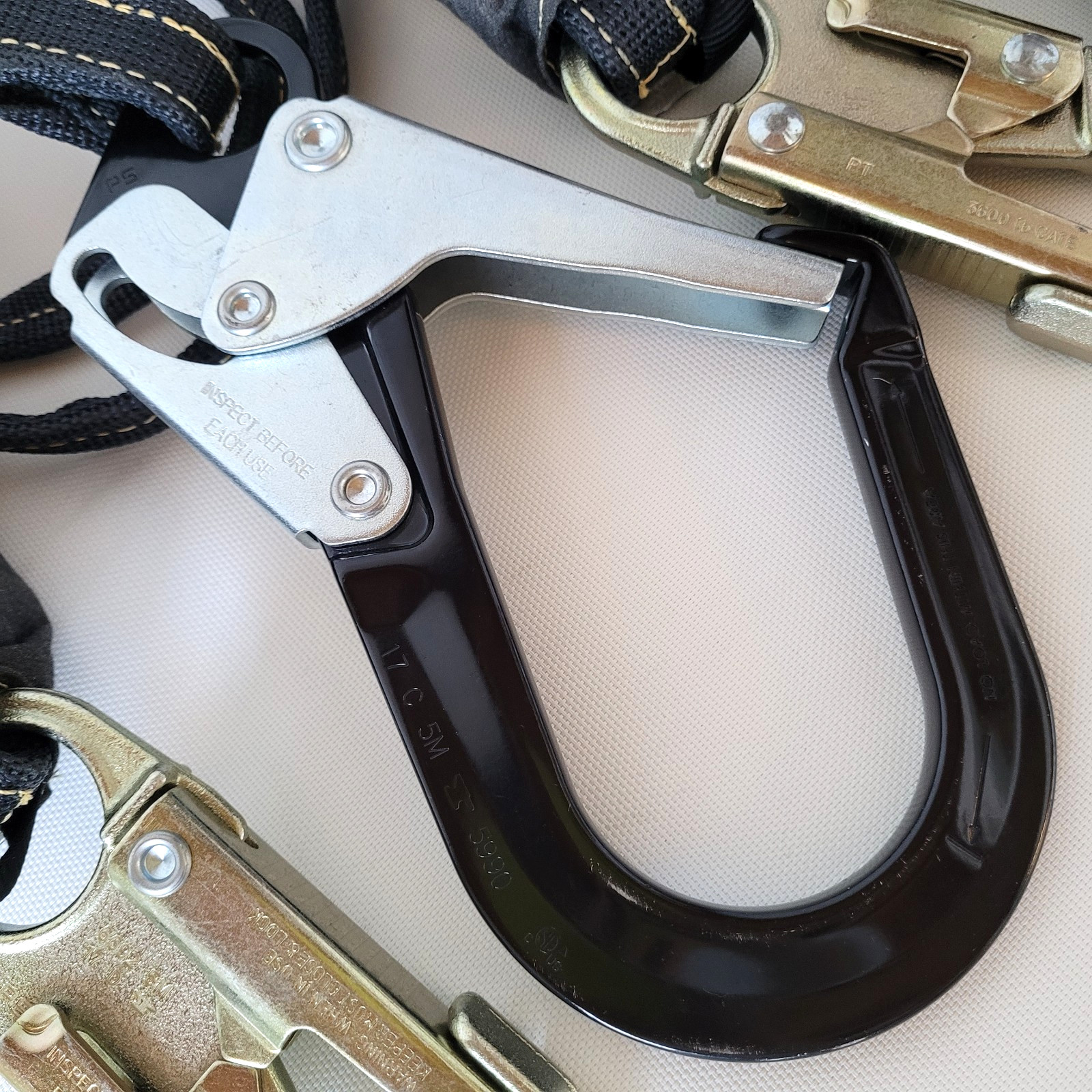 Yates 828 Lanyard Rebar Hooks Lot of 2 Adjustable Double Locking Snap