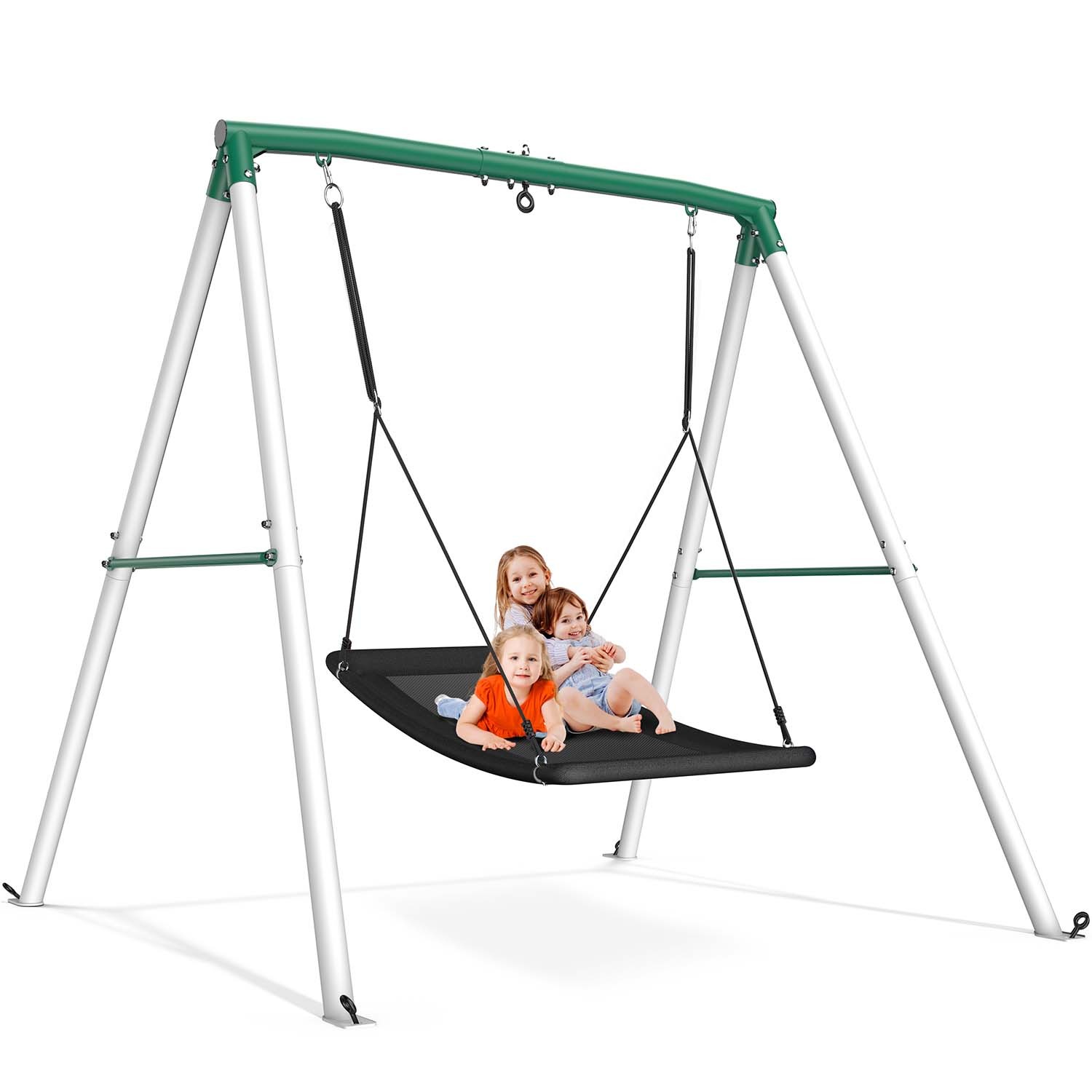 Trekassy Metal Swing Set with 60" Platform Swing Heavy-Duty A-Frame for Backyard