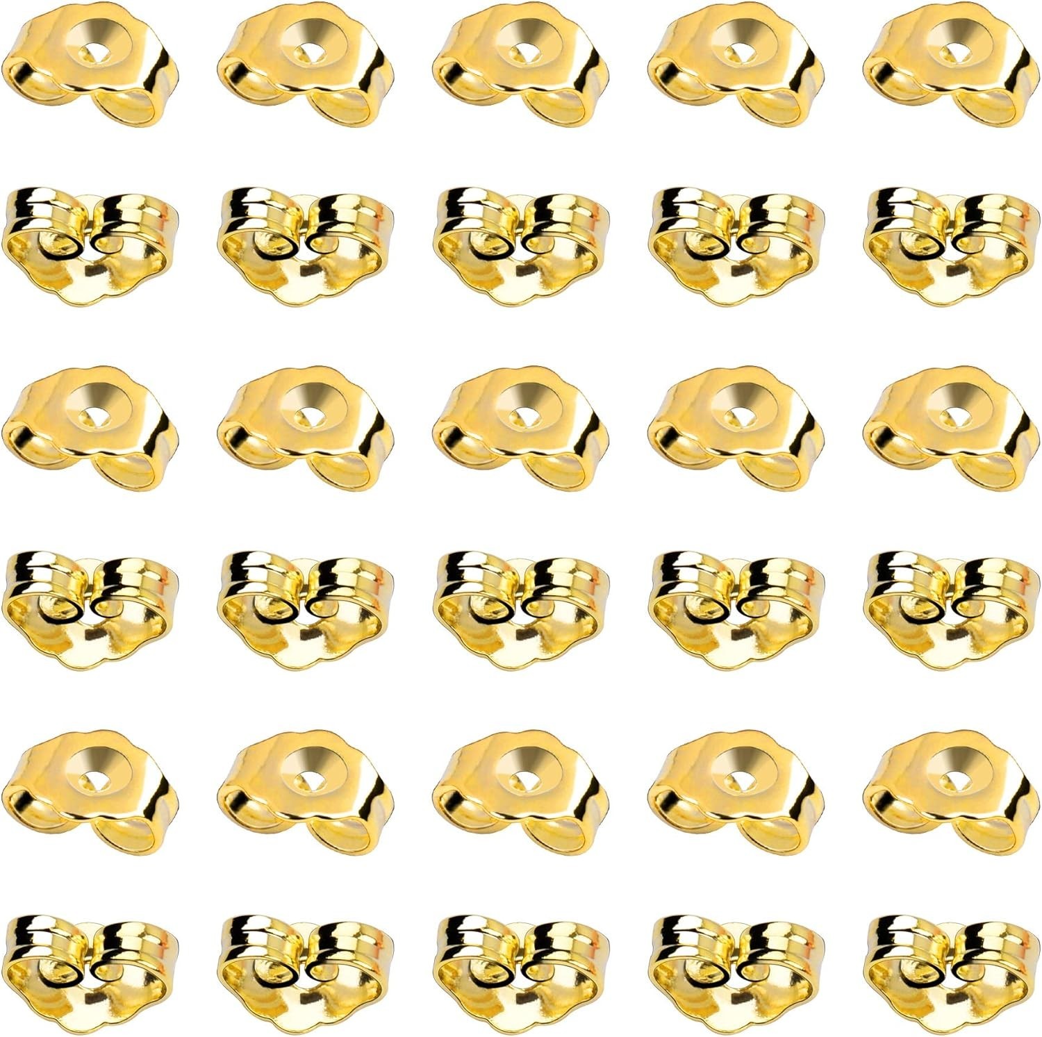 30x Gold Plated Earring Backs - Perfect Replacement for Lost Earring Posts