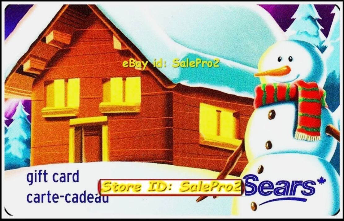 SEARS CANADIAN WINTER DAY SNOWMAN #6042 FR/ENG RARE COLLECTIBLE GIFT CARD