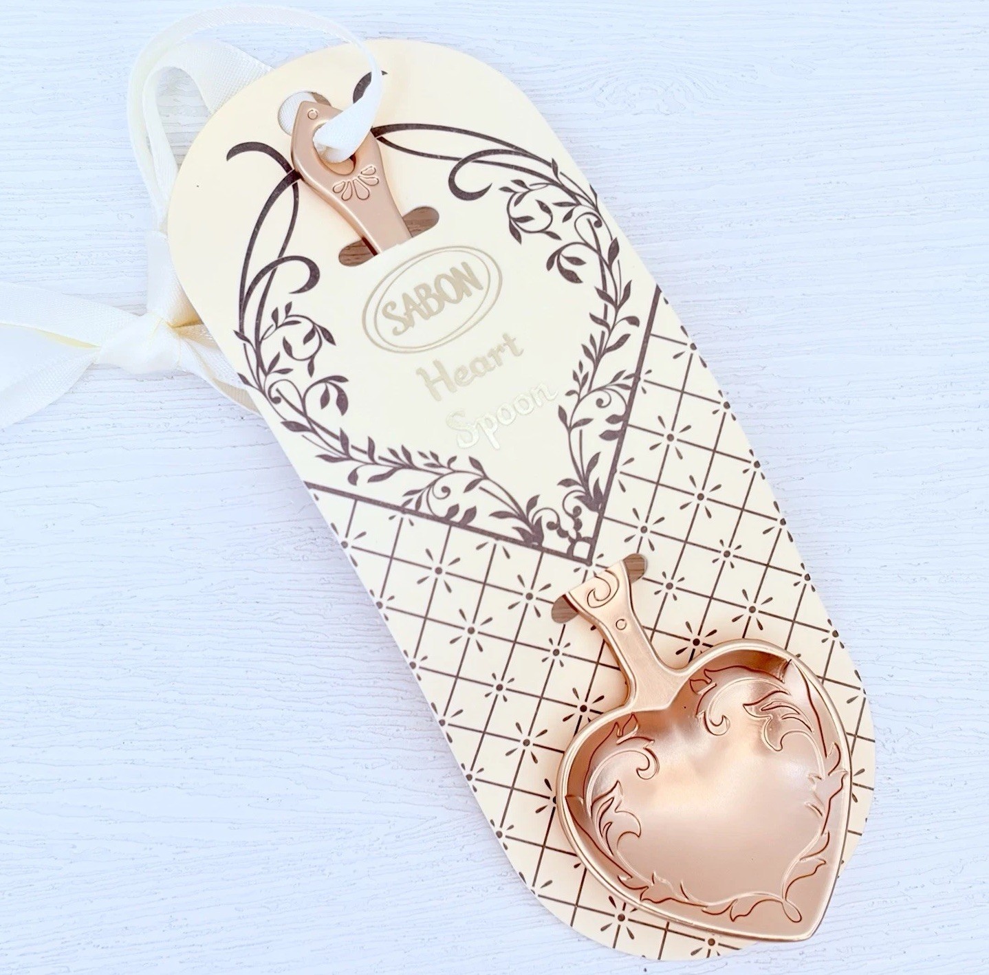 Sabon Heart Shaped Spoon 12 X 3.5 cm For Scrub & Powder, Zinc Alloy Metal RARE