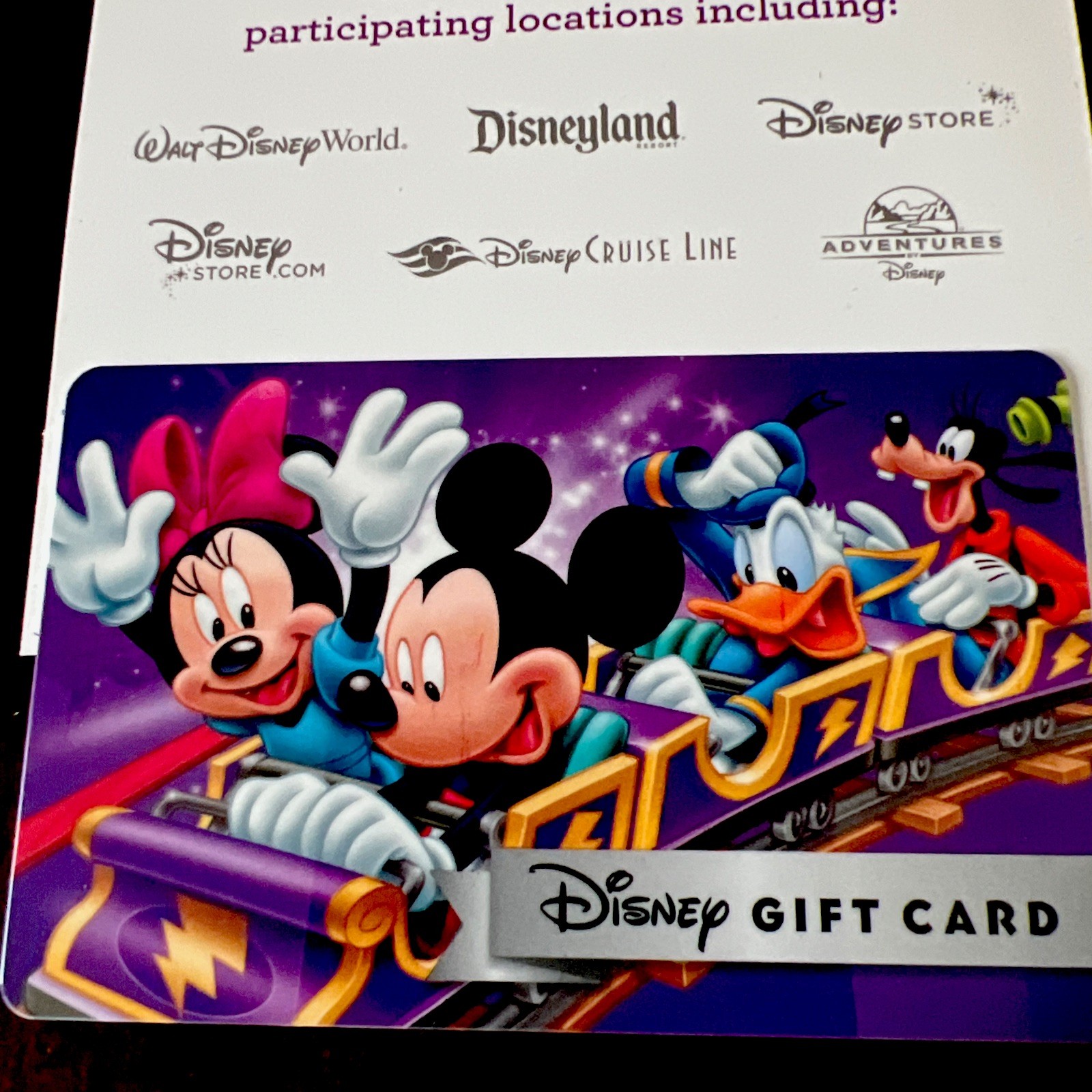 DISNEY GIFT CARD NEW.