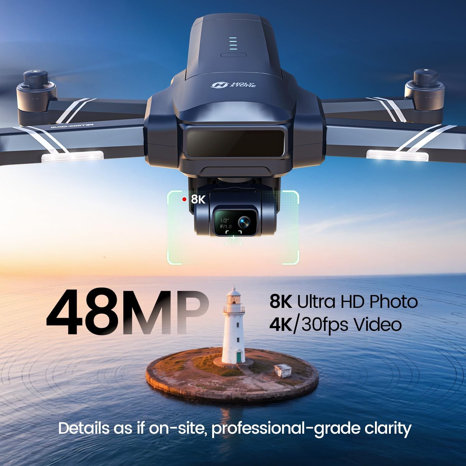 Holy Stone HS600D Drone 8K Camera 80Min Flight GPS RC