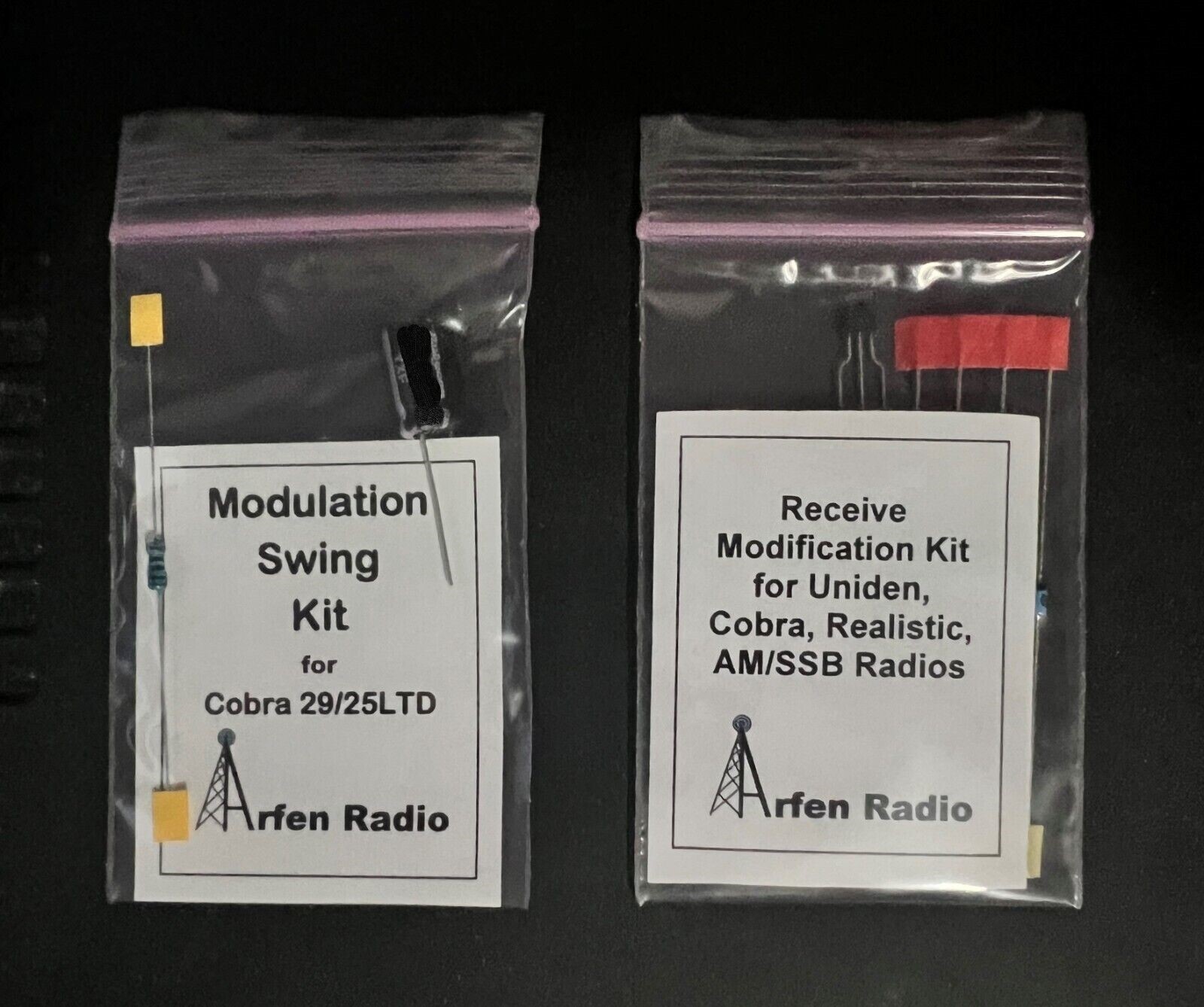 COBRA 25/29 & UNIDEN PC66/68 MODULATION SWING MOD KIT & RECEIVE MOD KIT COMBO