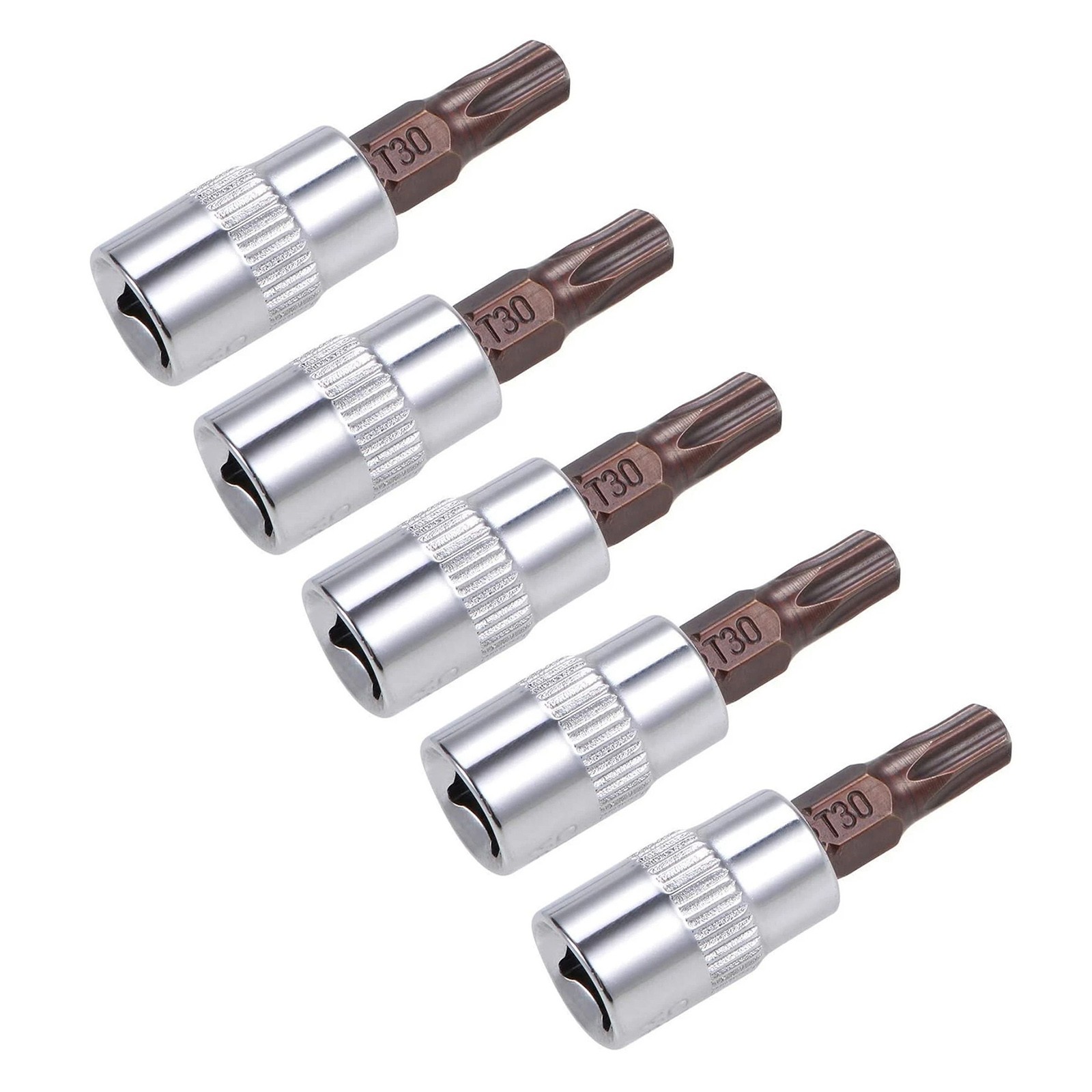 5pcs New T30 Torx Bit Sockets Compatible For ratchet wrenches, extensions
