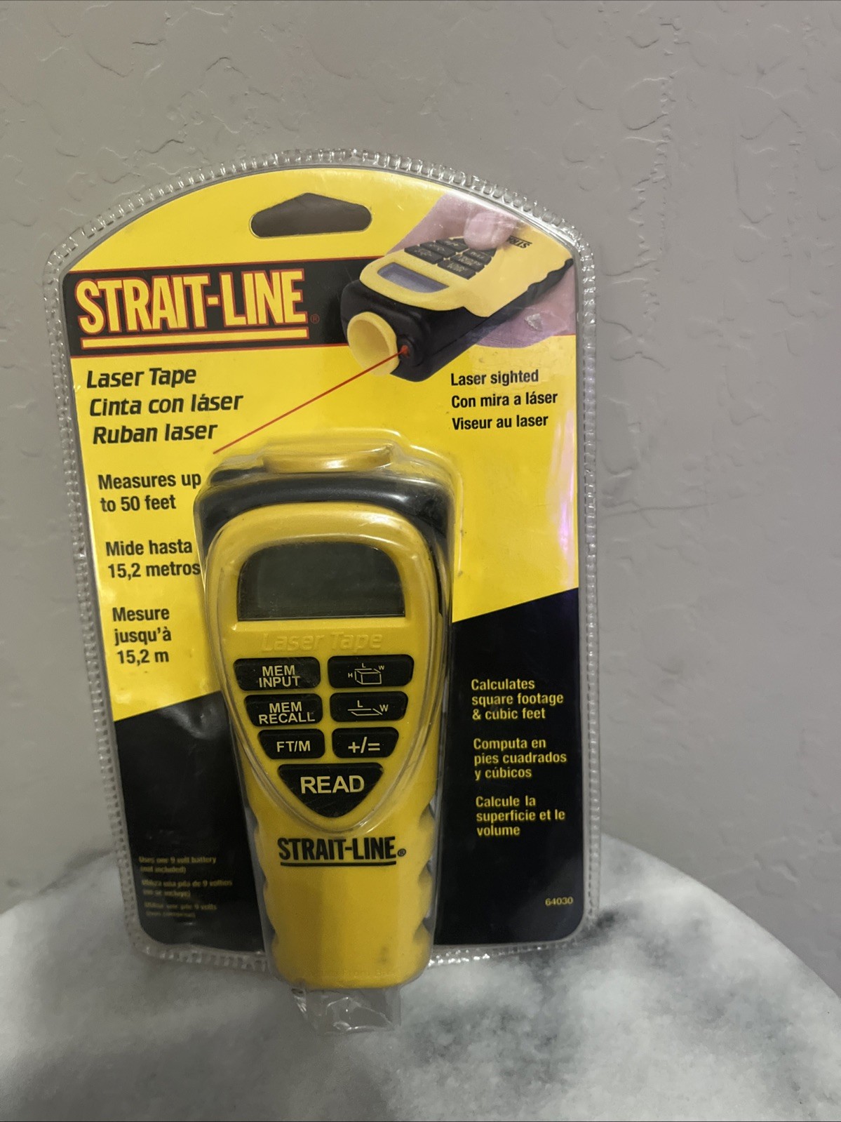 Strait-Line Laser Tape Measures 50 Feet/ Calculates Cubic & Sq Feet Model 64030