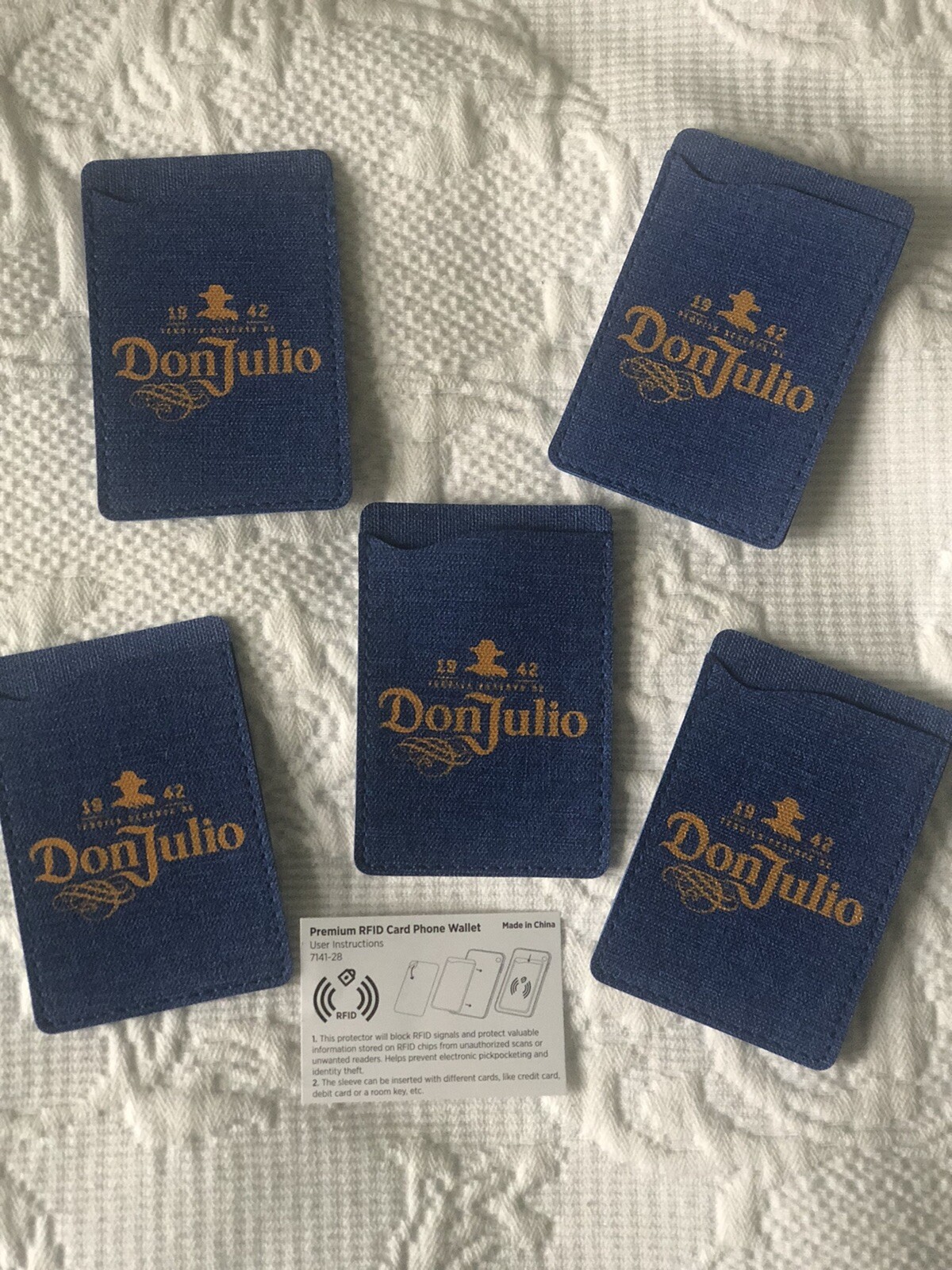Don Julio Lot Of 5 Credit Card Holder Cell Phone Wallet Pocket Sticker Adhesive