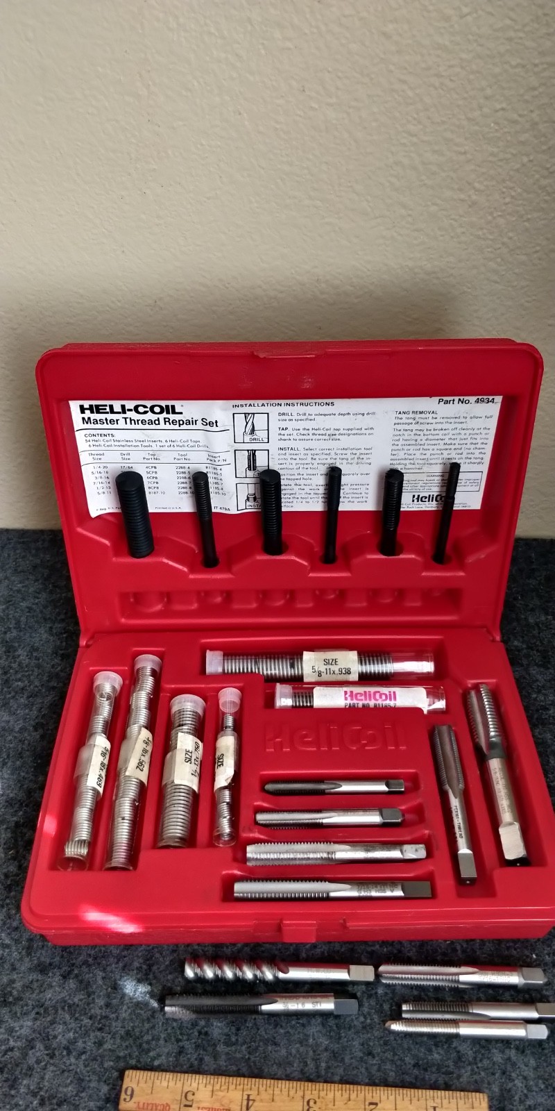 Helicoil No. 4934 Master Thread Repair Set