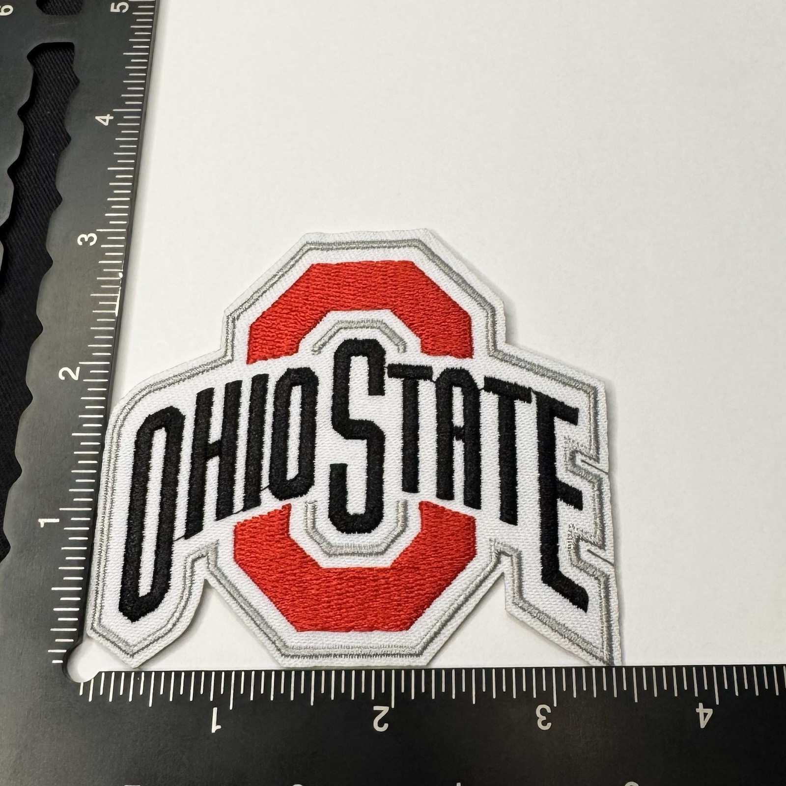 Ohio State University Buckeyes 3 inch Iron On Patch Embroidered