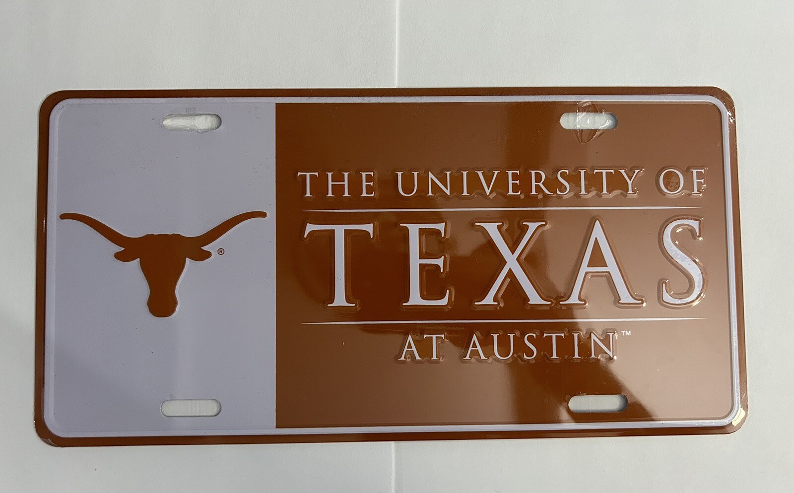 Authentic University Of Texas Longhorns At Austin Metal Embossed License Plate