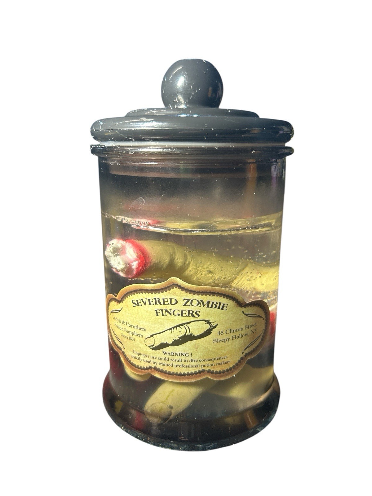 Animated Light Up Apothecary Jar Severed Zombie Fingers Prop