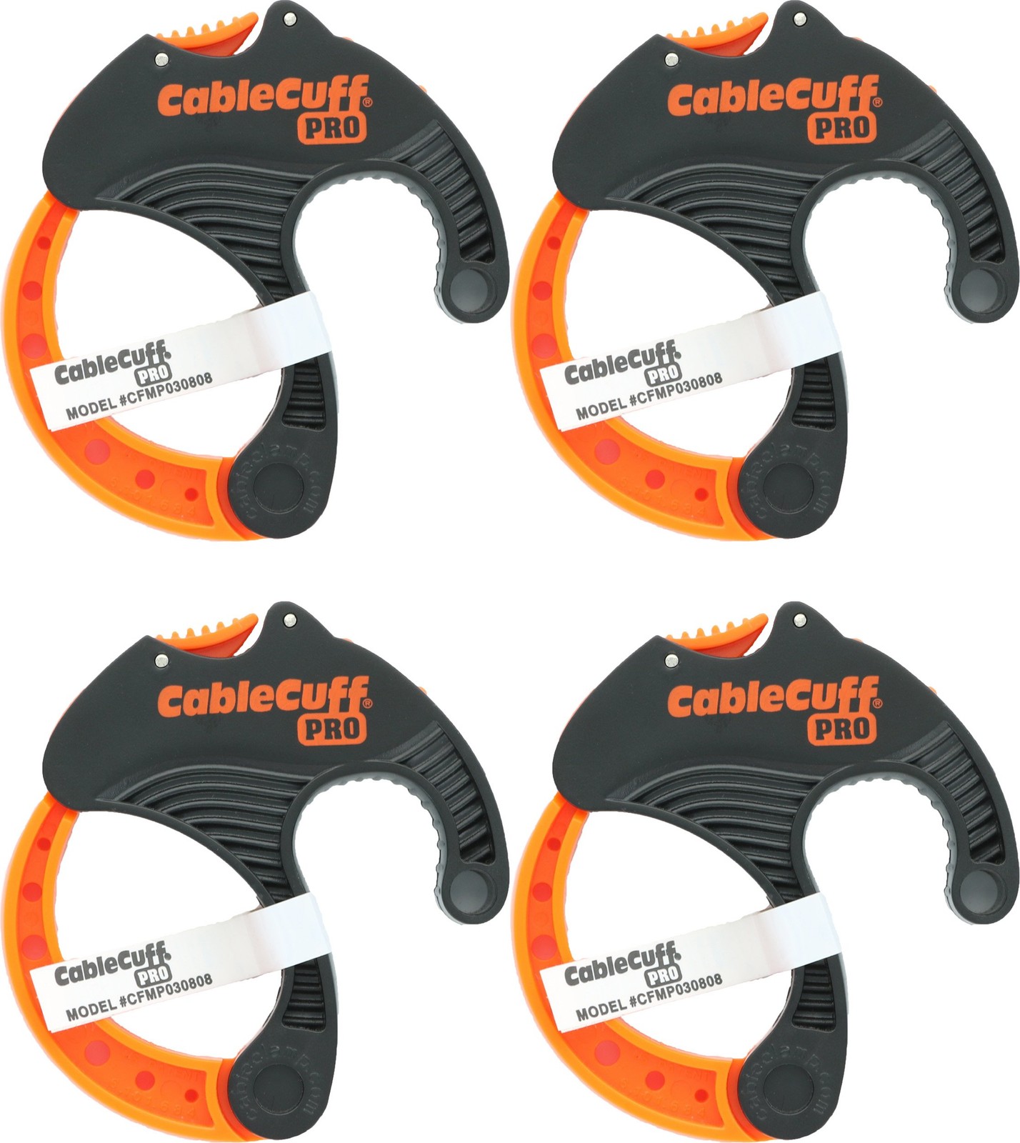Cable Cuff Pro (4 Pack: 4X Medium 2 Inch Diameter) Adjustable, Reusabl