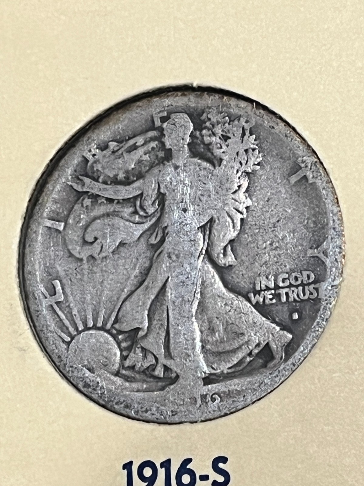 1916-S Walking Liberty Half Dollar
