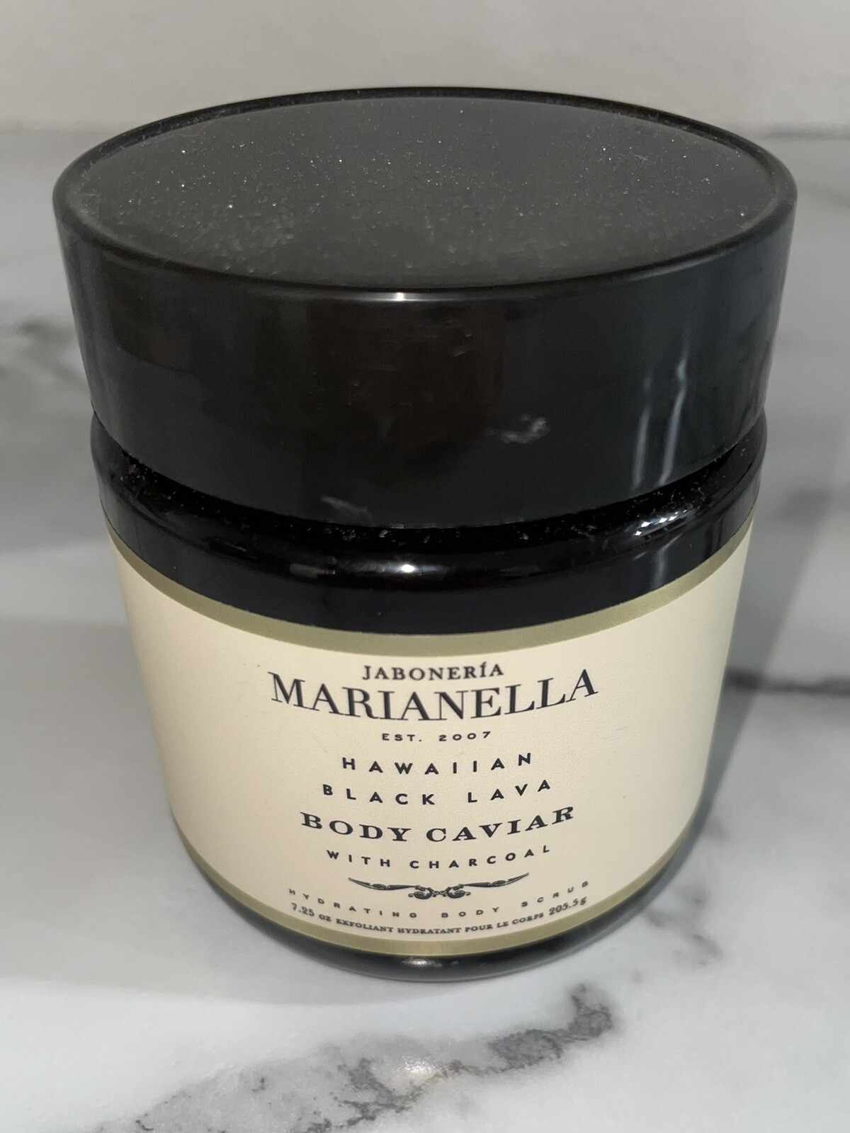Jaboneria Marianella Hawaiian Black Lava BODY CAVIAR w/Charcoal Scrub 7.25oz NEW