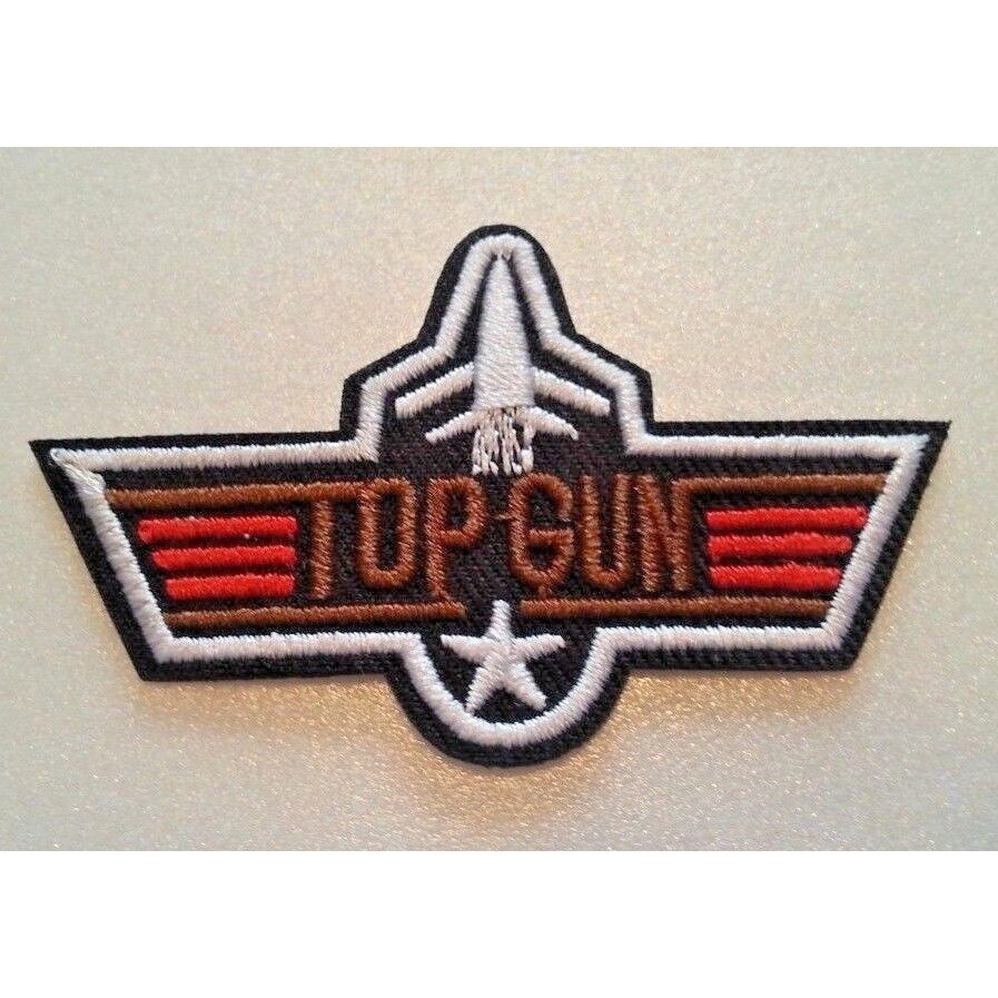 TOP GUN US Navy Pilot Jet Fighter F-14 Tomcat Embroidered Patch~2 7/8" x 1 3/4"