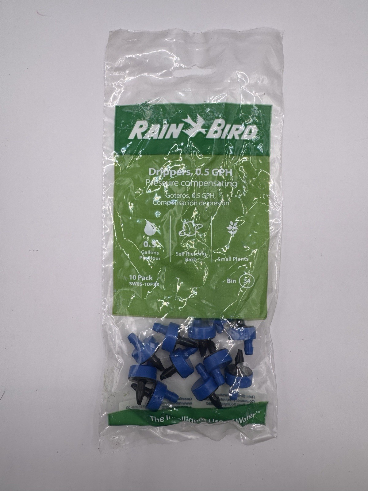 Rain Bird 0.5 GPH Pressure Compensation Sw05-10PSX Drippers(10-Pack)
