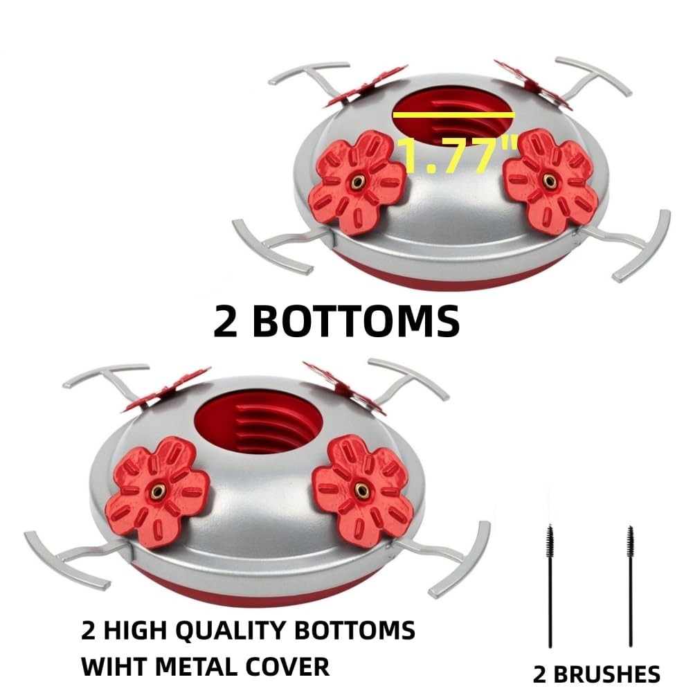 WOSIBO Hummingbird Feeder Bottom (2) Silver